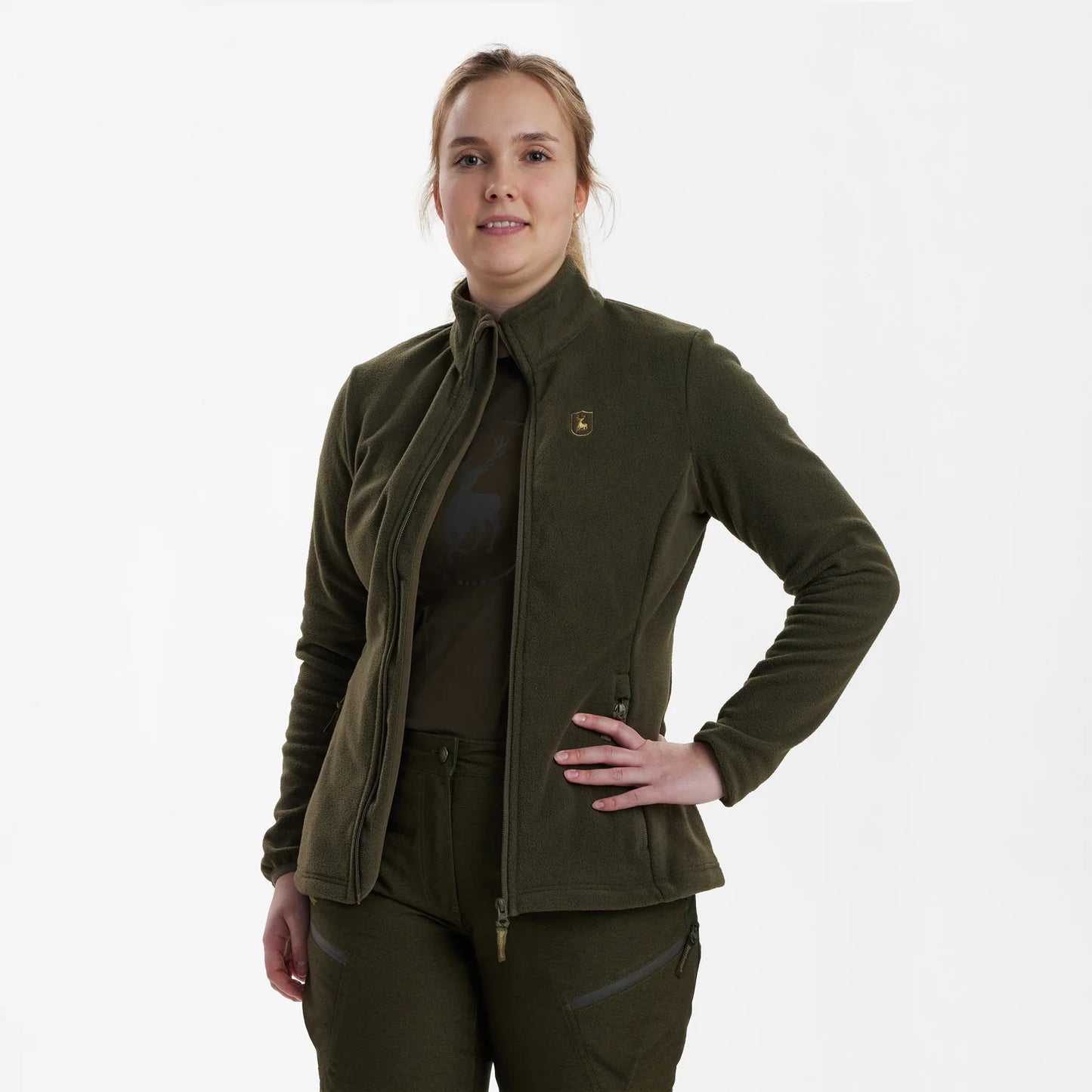 Lady Chasse Fleecejacka - Beluga - modell framifrån