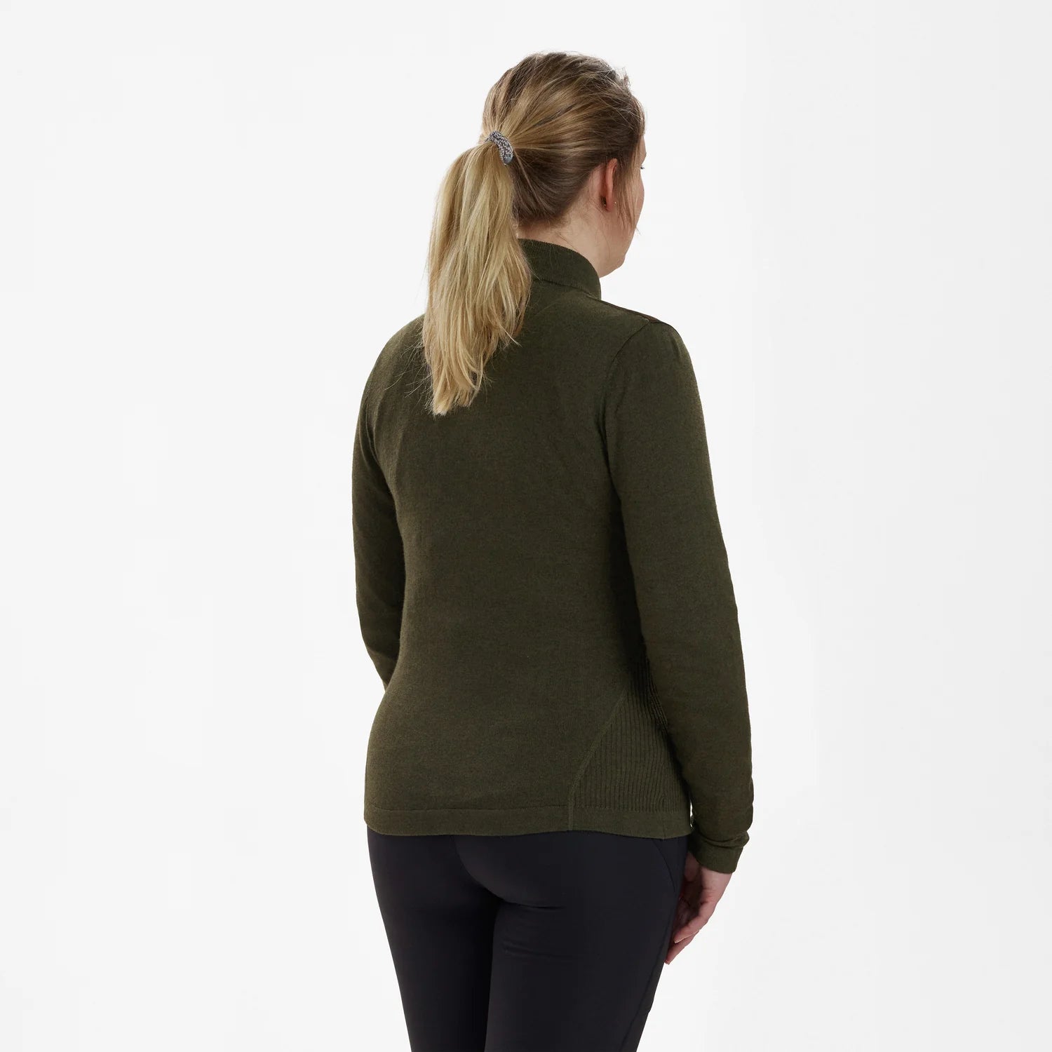 Lady Darlington Stickad Cardigan - Green Melange - modell bakifrån