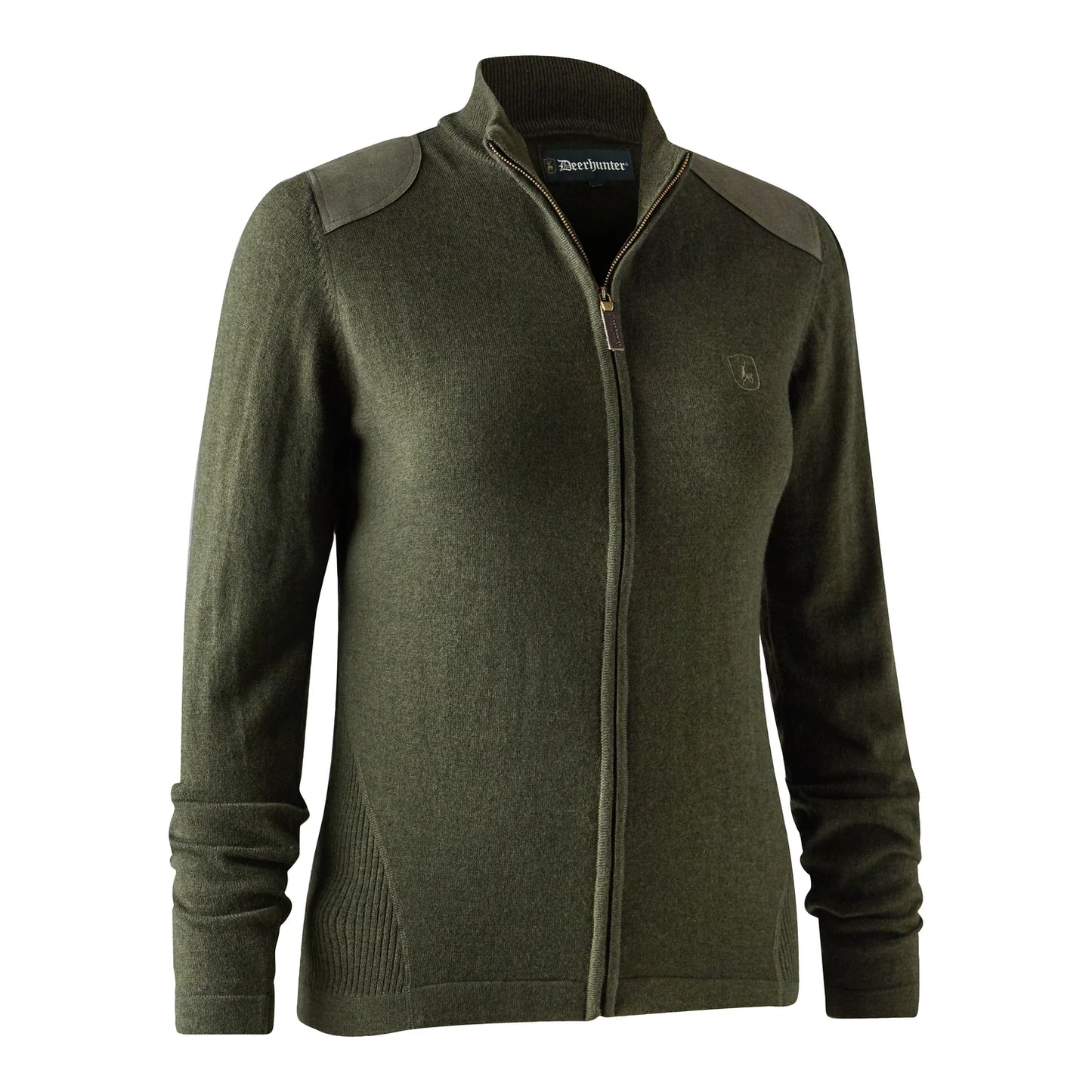 Lady Darlington Stickad Cardigan - Green Melange - framifrån