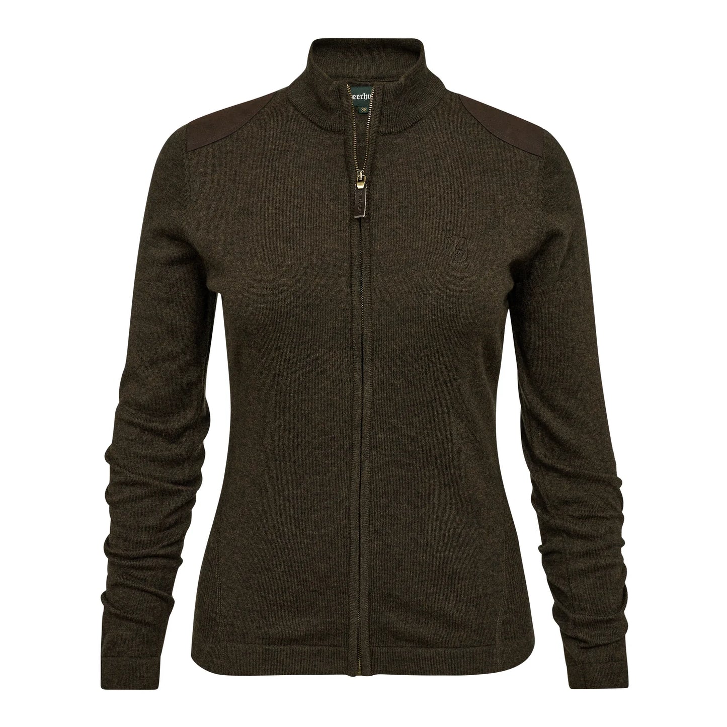 Lady Darlington Stickad Cardigan - Dark Elm - framifrån