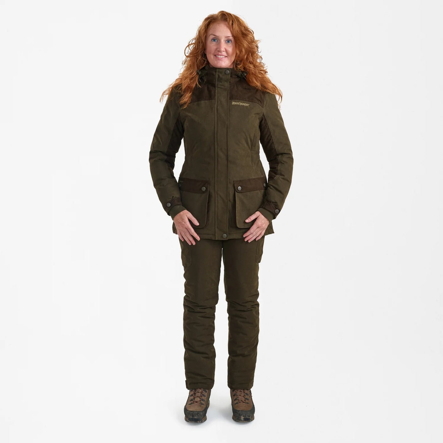 Lady Eagle Vinterjacka - Tarmac Green - modell framifrån