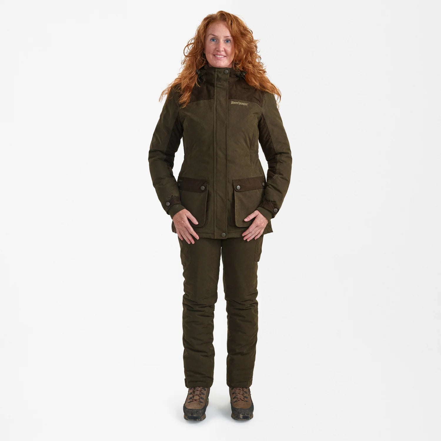 Lady Eagle Vinterjacka - Tarmac Green - modell framifrån