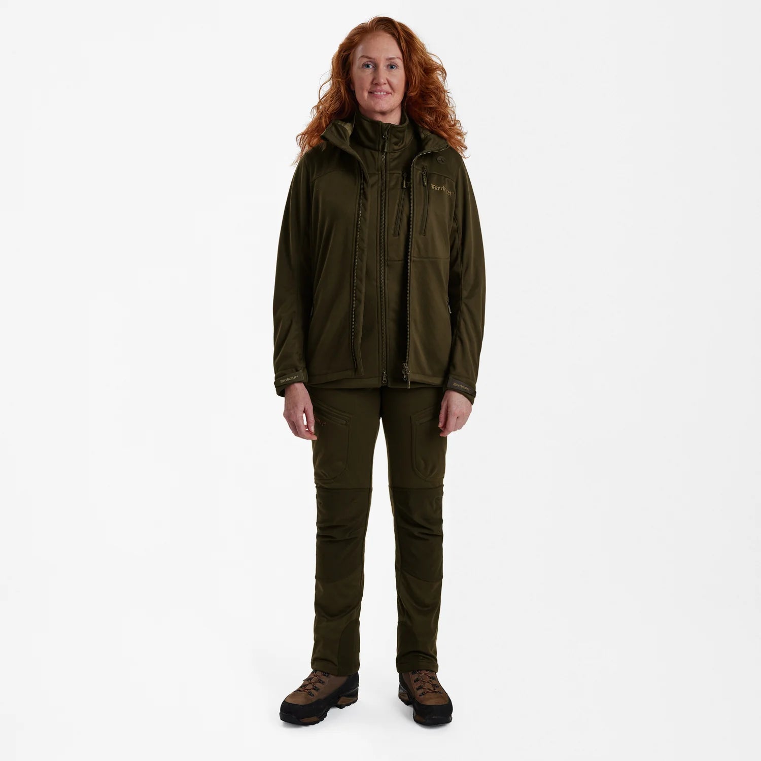 Lady Excape Softshell-jacka - Art Green - modell framifrån