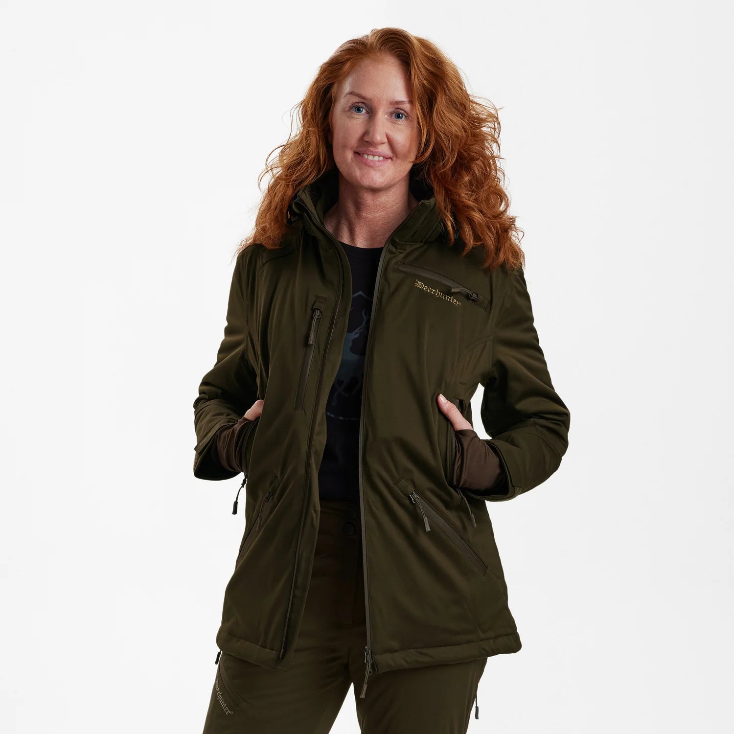 Lady Excape Winter jacka - Art Green - modell framifrån