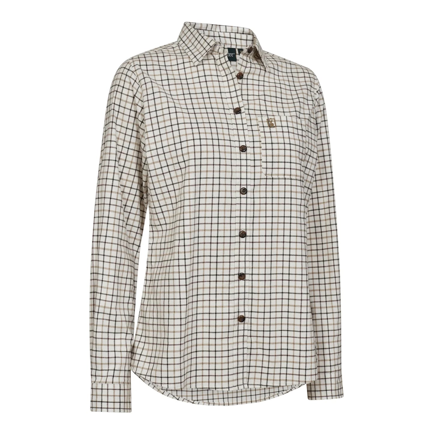 Lady Grace Skjorta - Beige Check - framifrån