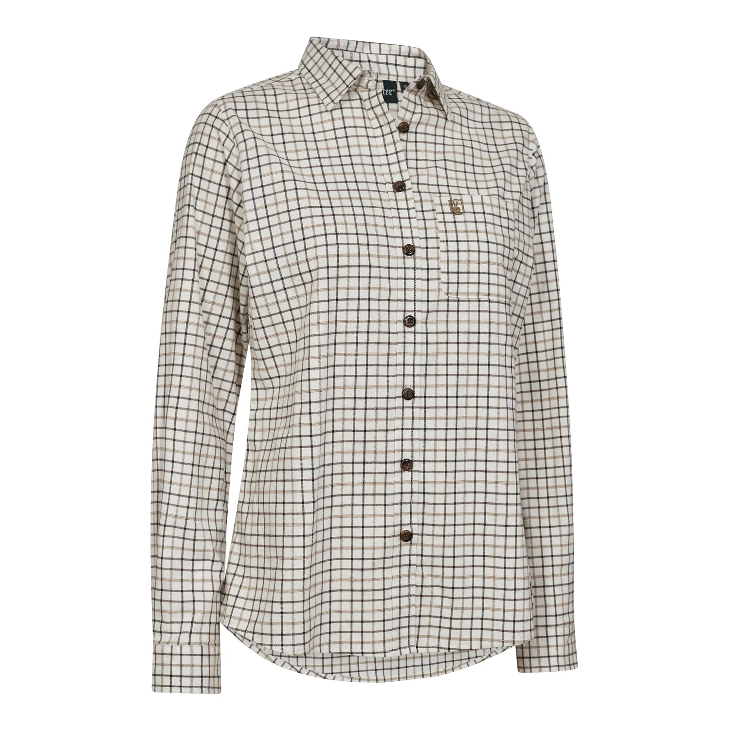 Lady Grace Skjorta - Beige Check - framifrån