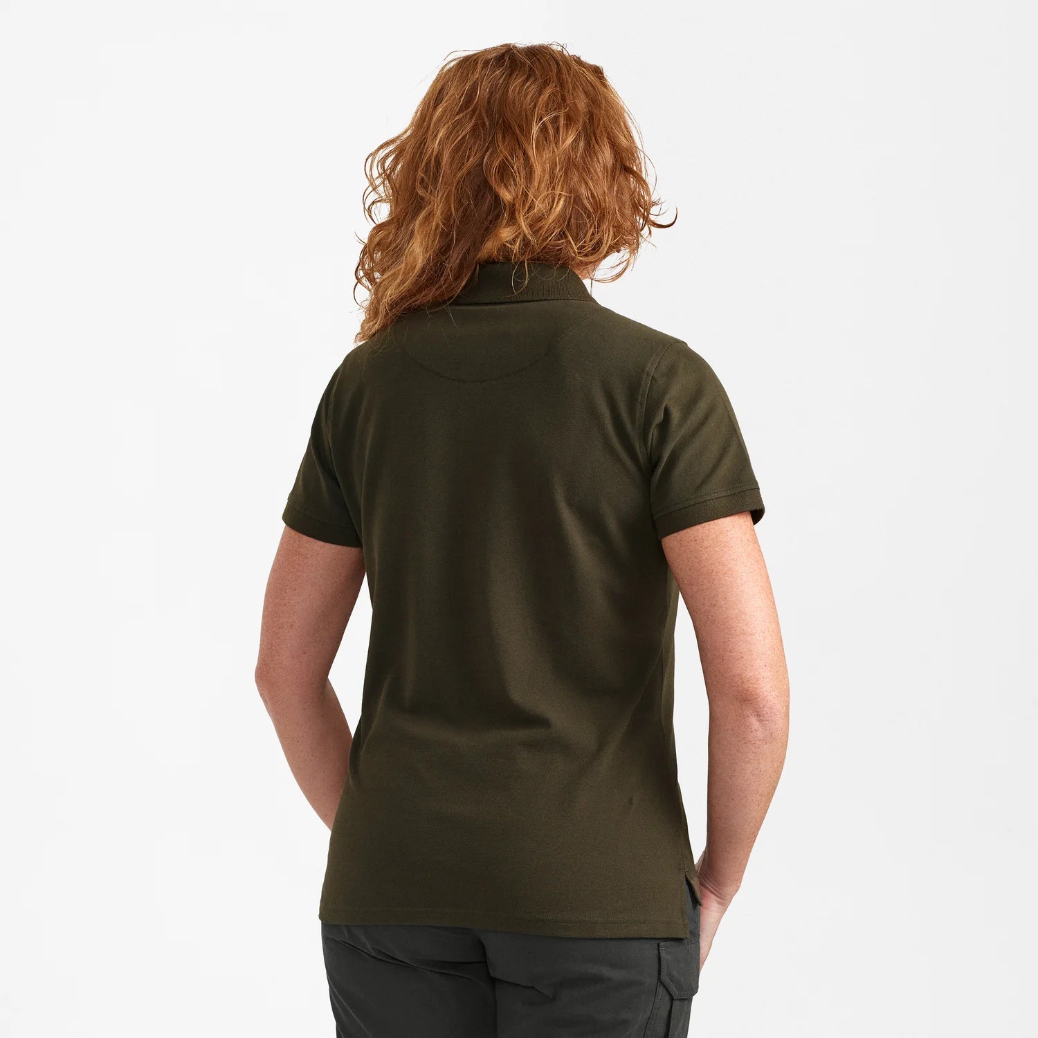 Lady Harriet Pikétröja - Deep Green - modell bakifrån