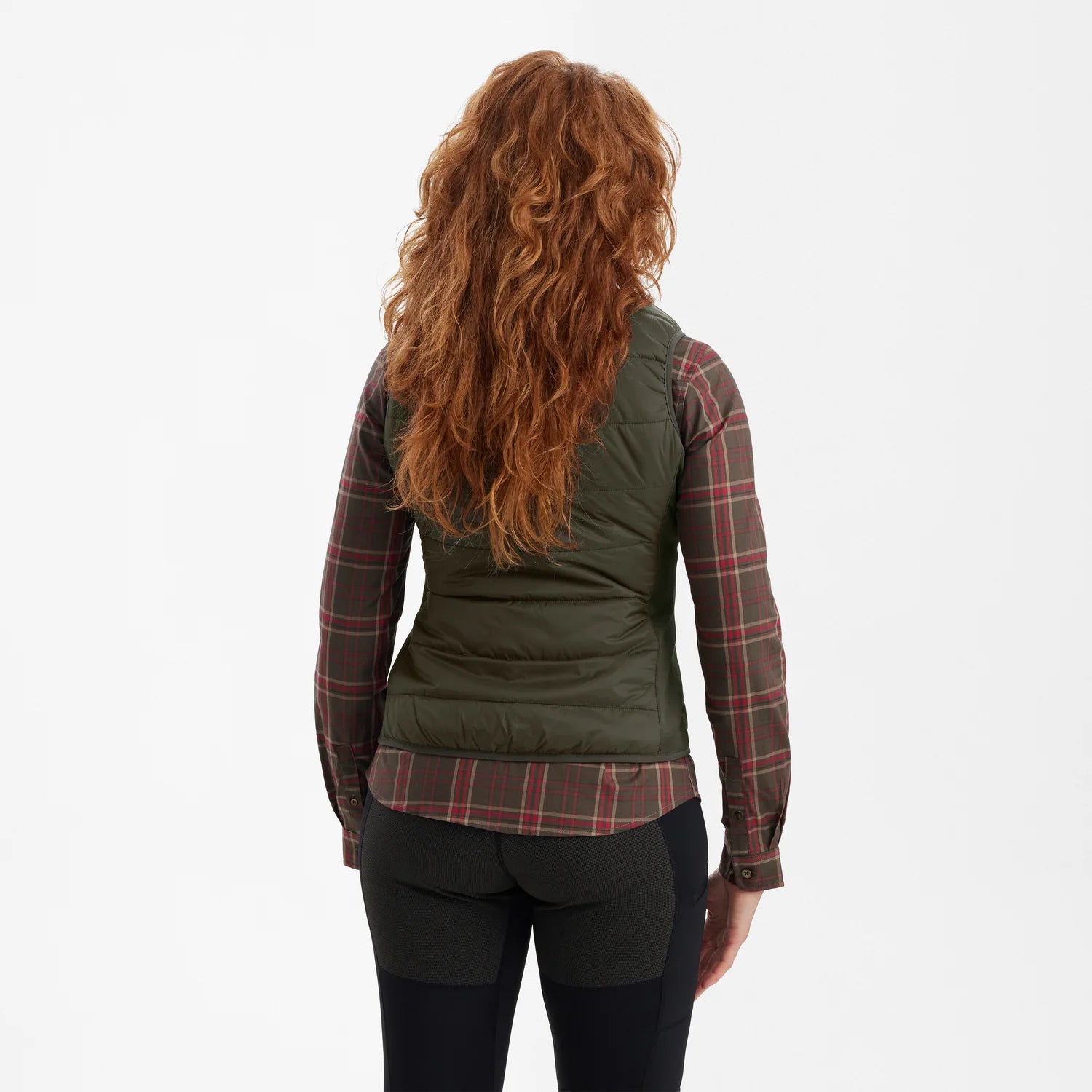 Lady Heat Innerväst - Deep Green - modell bakifrån