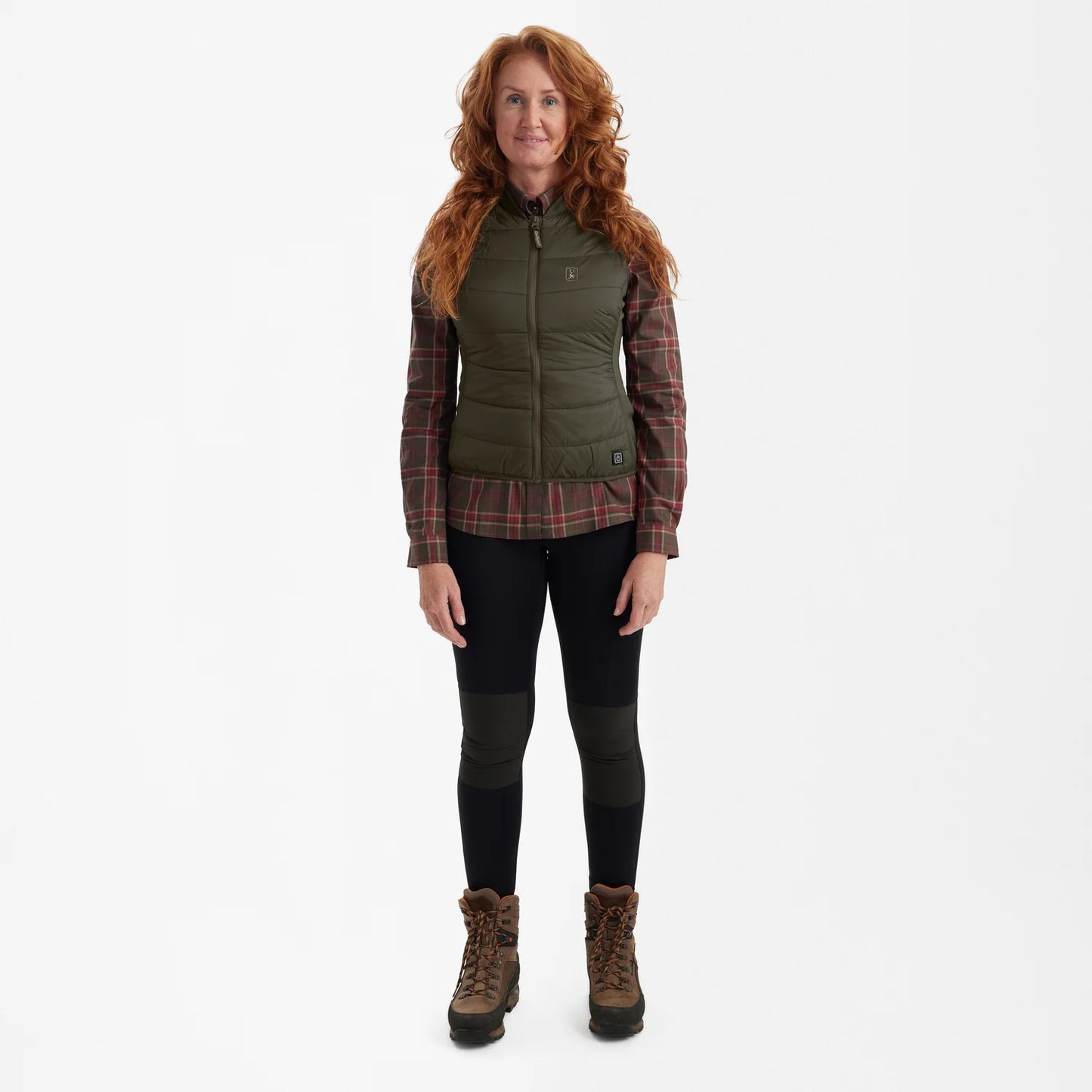 Lady Heat Innerväst - Deep Green - modell framifrån