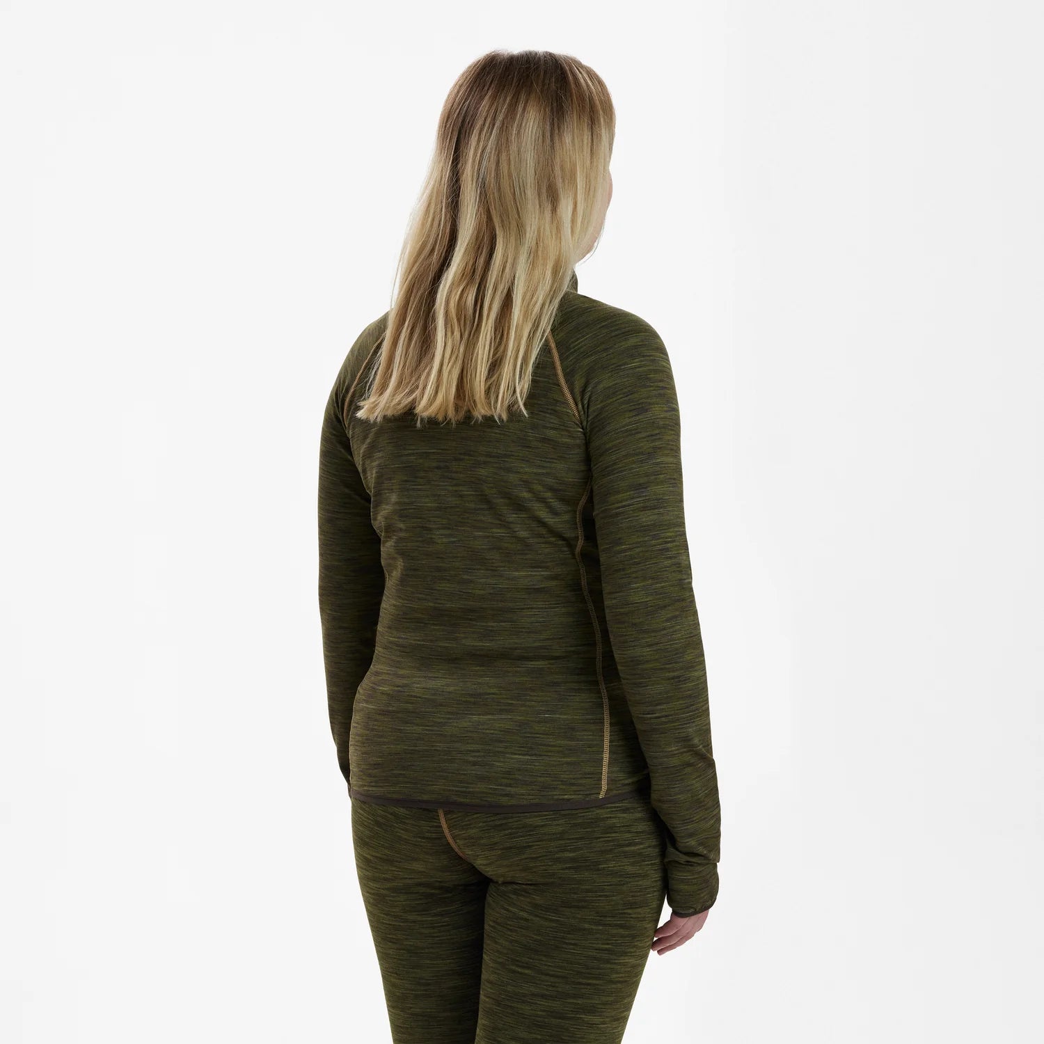 Lady Insulated Fleece - Green Melange - modell bakifrån