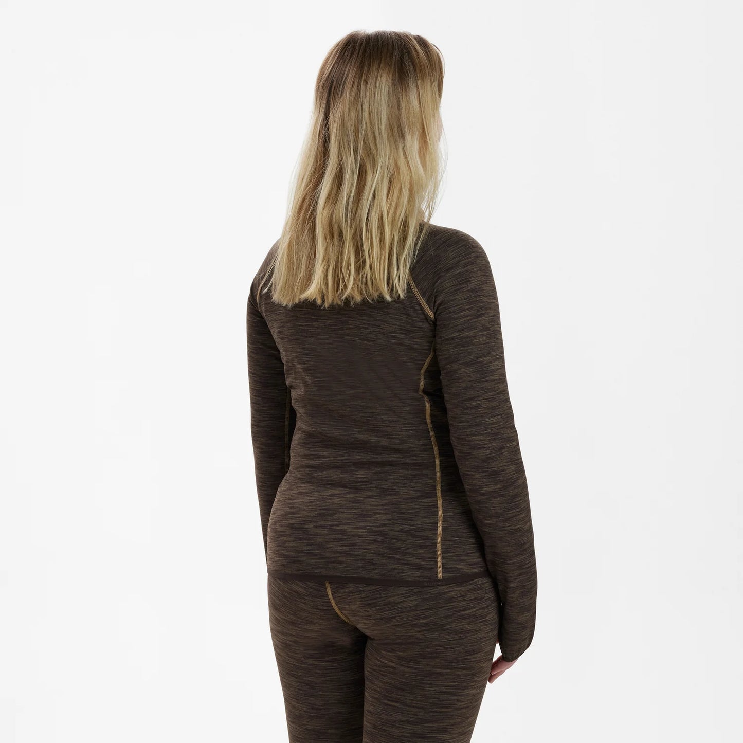 Lady Insulated Fleece - Brown Melange - modell bakifrån