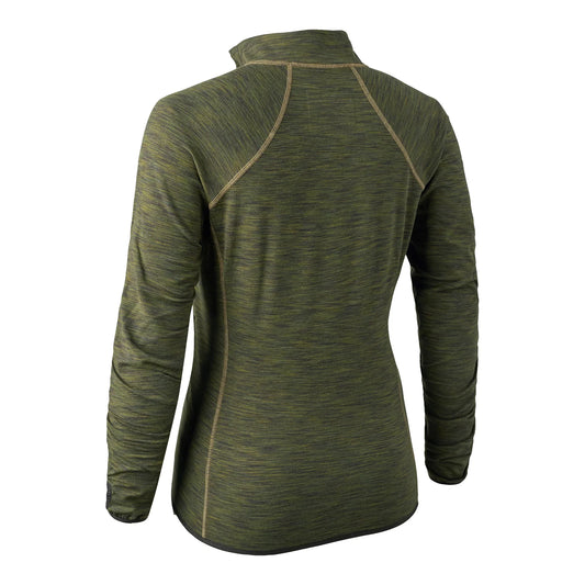 Lady Insulated Fleece - Green Melange - bakifrån