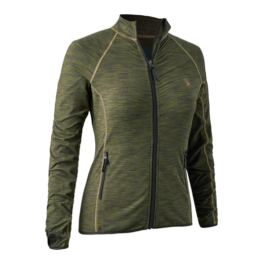 Lady Insulated Fleece - Green Melange - framifrån
