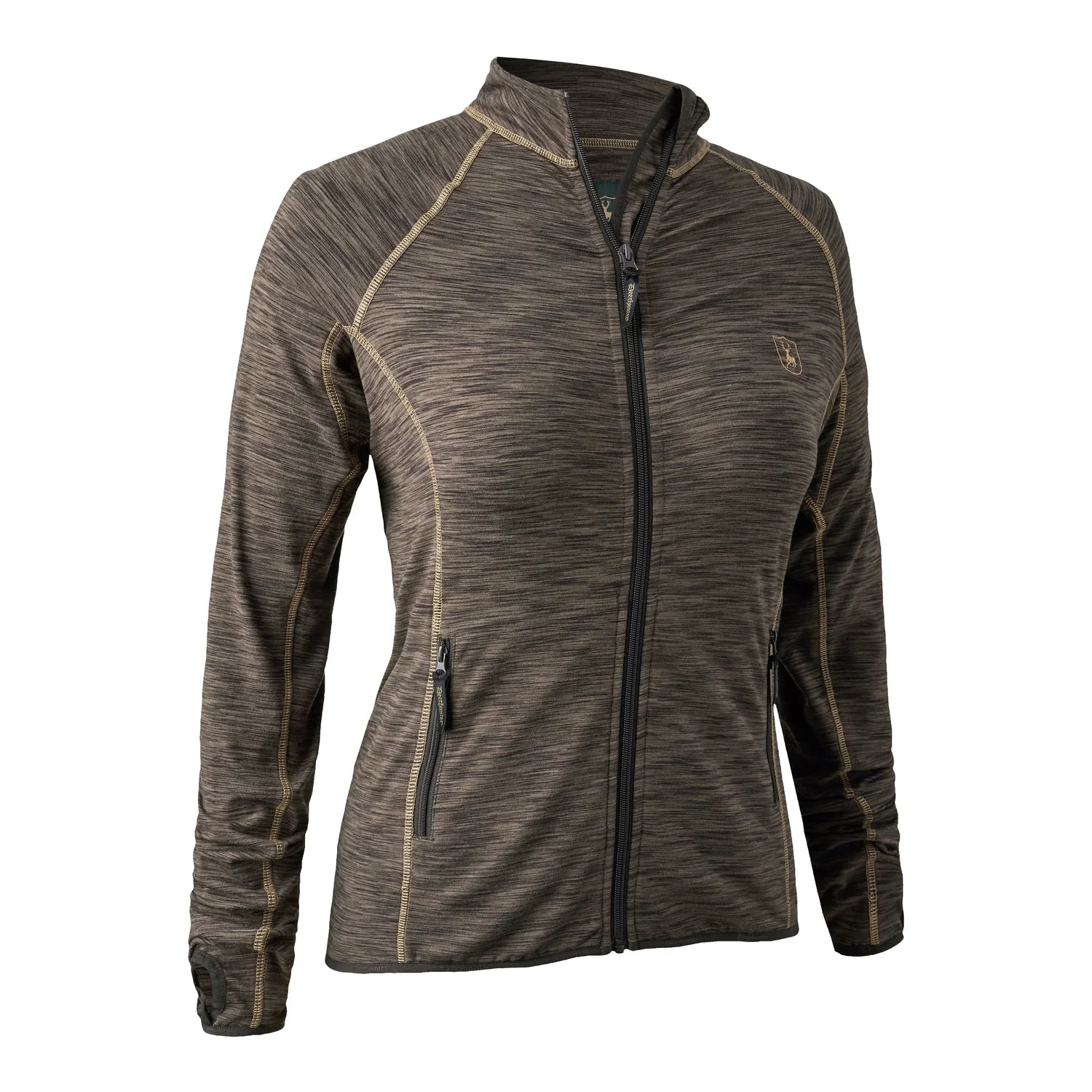 Lady Insulated Fleece - Brown Melange - framifrån