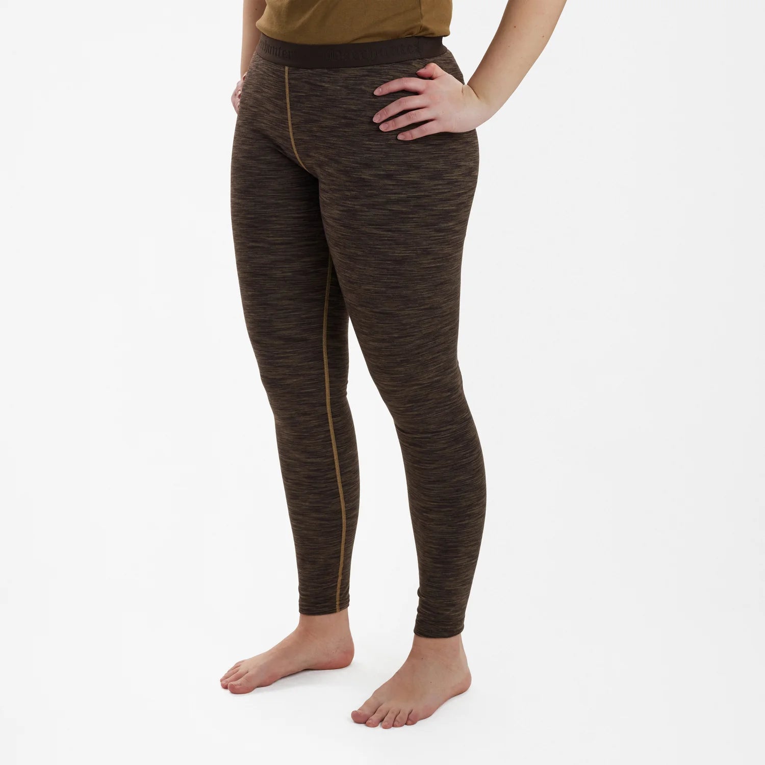 Lady Insulated Leggings - Brown Melange - modell framifrån