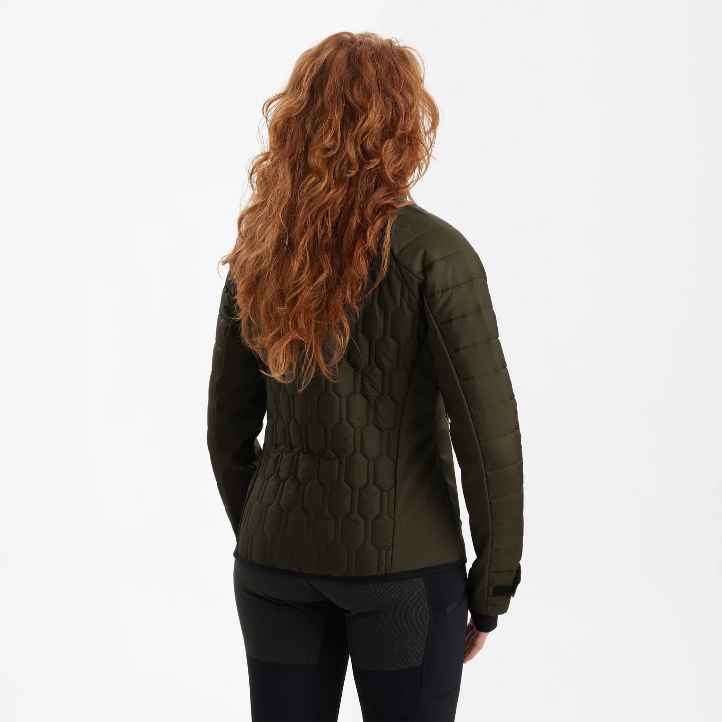 Lady Mossdale quiltad jacka - Forest Green - modell bakifrån