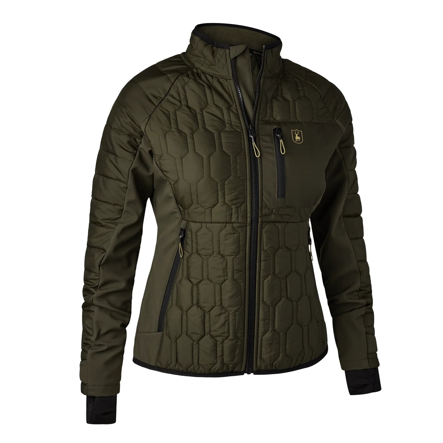 Lady Mossdale quiltad jacka - Forest Green - framifrån