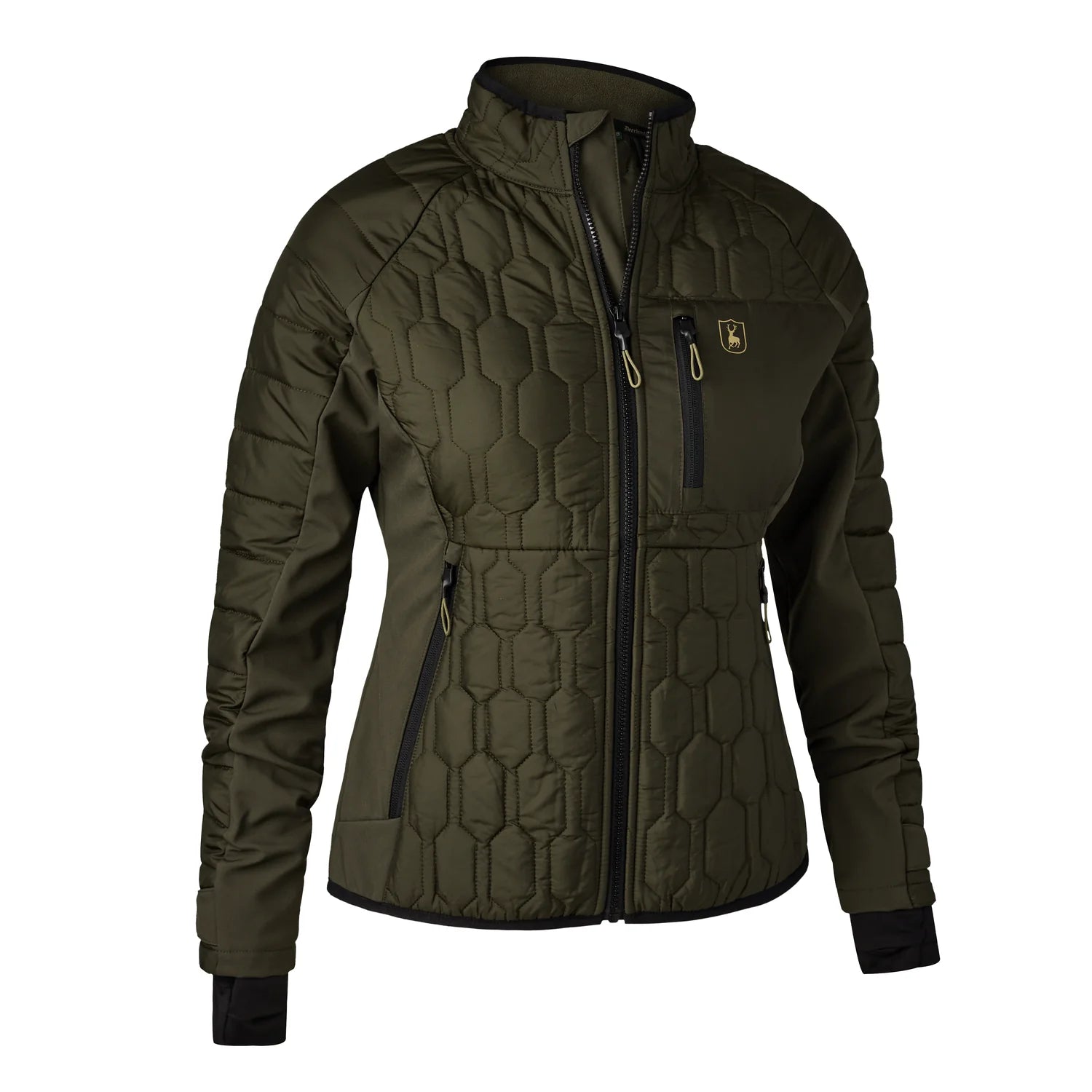 Lady Mossdale quiltad jacka - Forest Green - framifrån