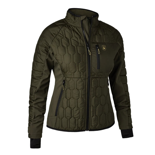 Lady Mossdale quiltad jacka - Forest Green - framifrån