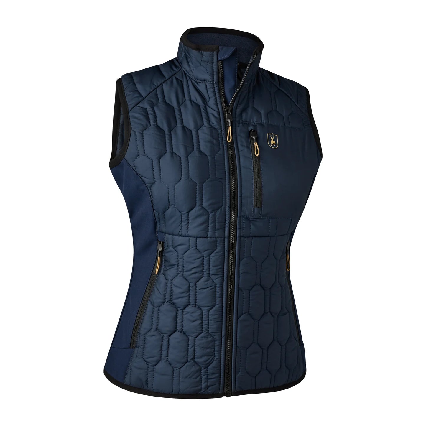 Lady Mossdale quiltad väst - Dress Blues - framifrån