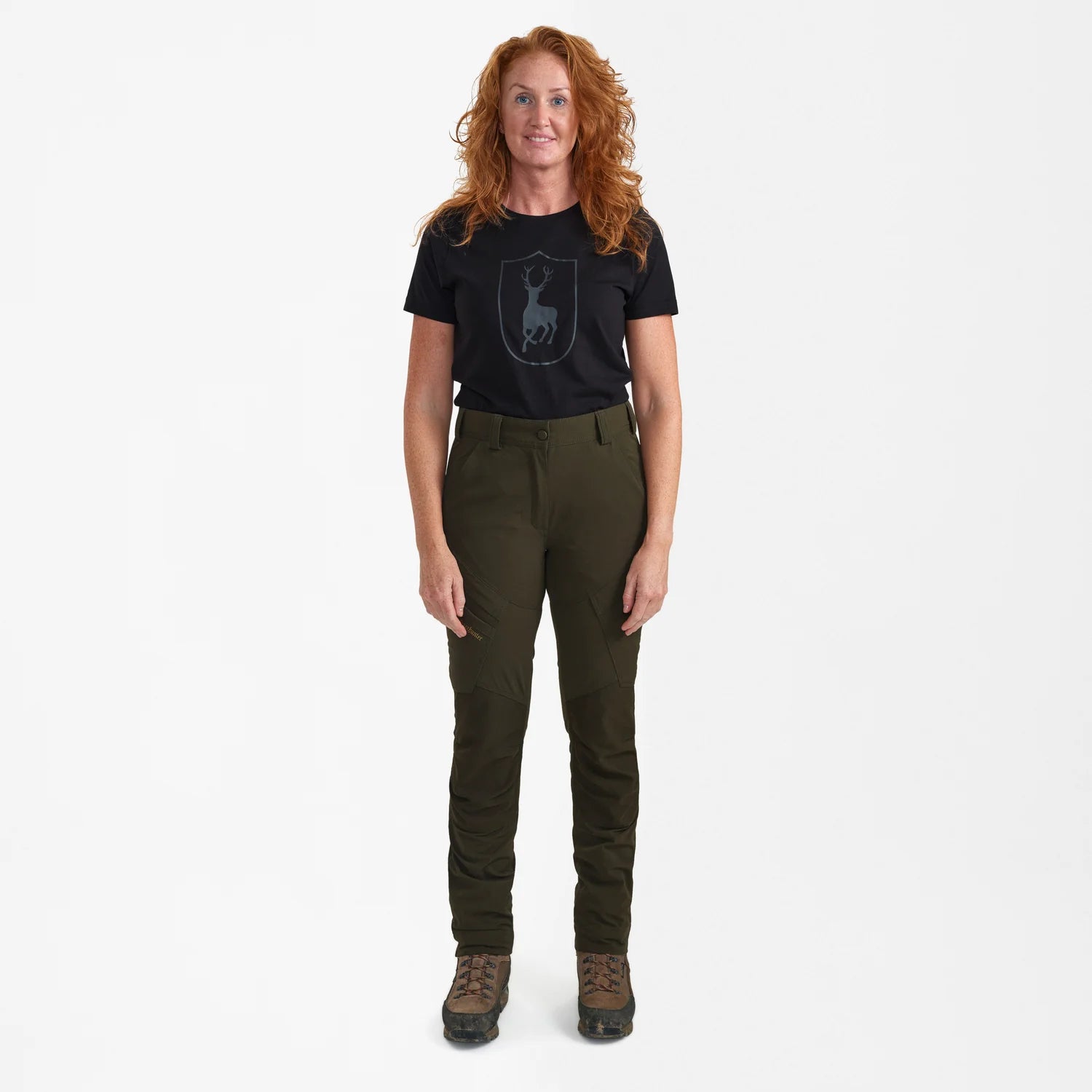 Lady Northward Byxor - Bark Green - modell framifrån