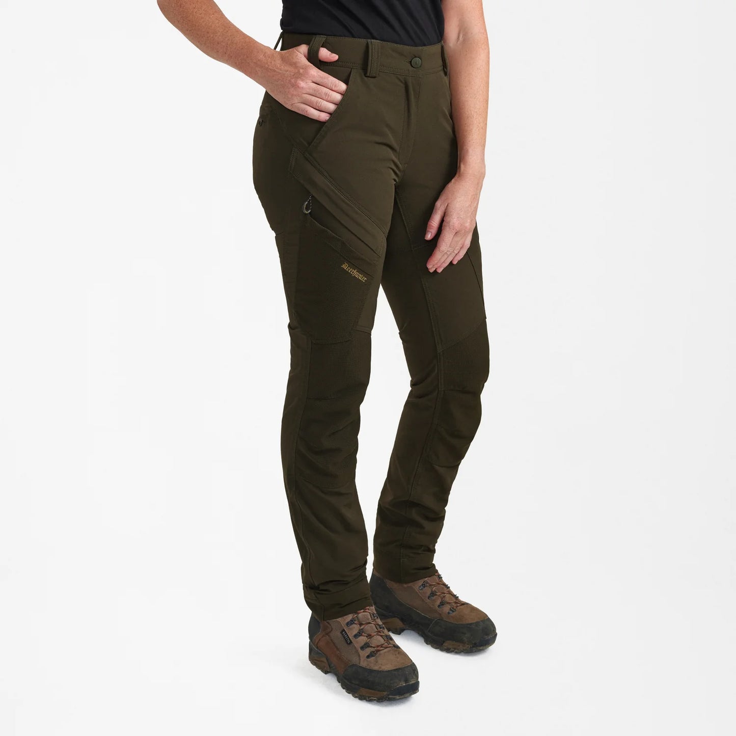 Lady Northward Byxor - Bark Green - modell framifrån