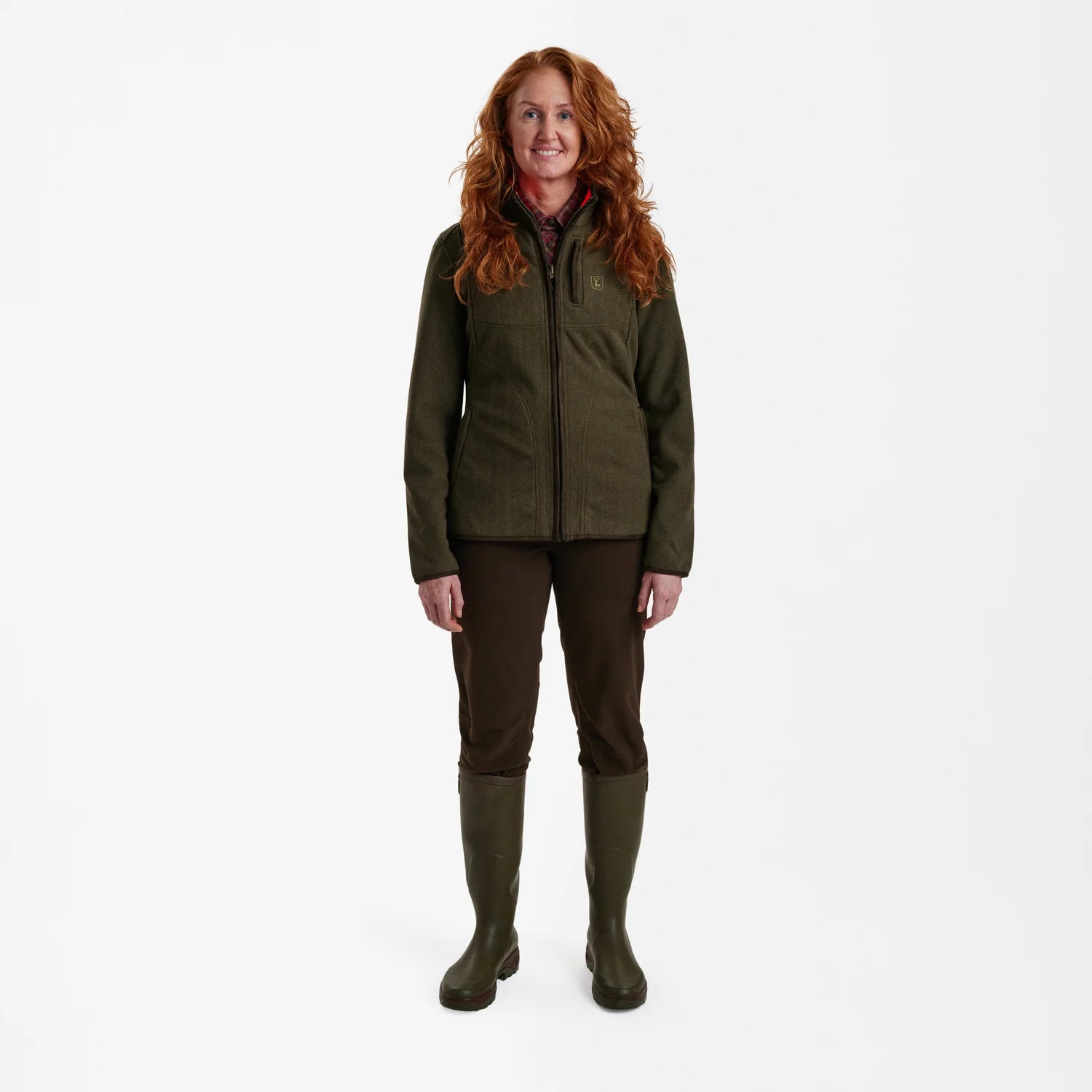 Lady Pam Bonded Fleecejacka - vändbar - Orange - modell framifrån