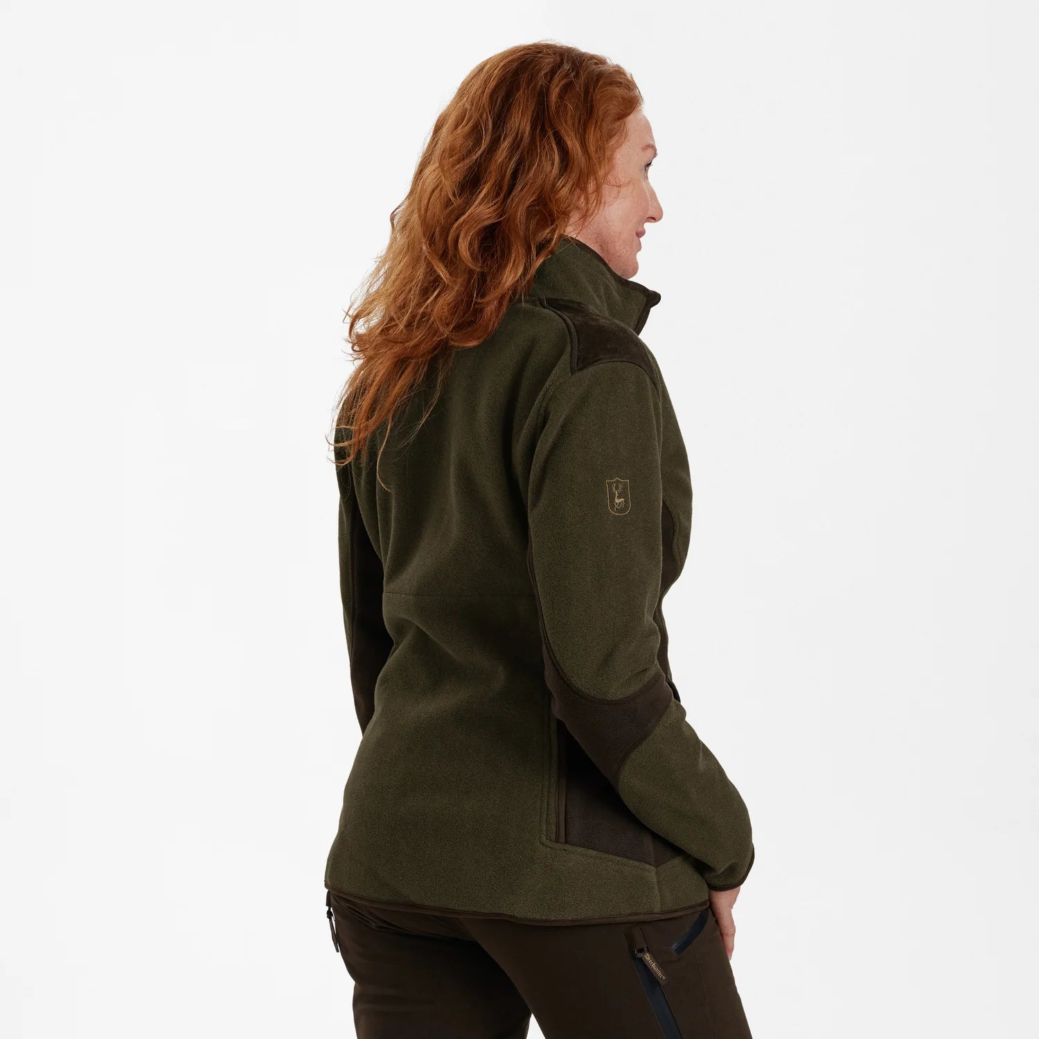 Lady Pam Bonded Fleecejacka - Graphite Green Melange - modell bakifrån