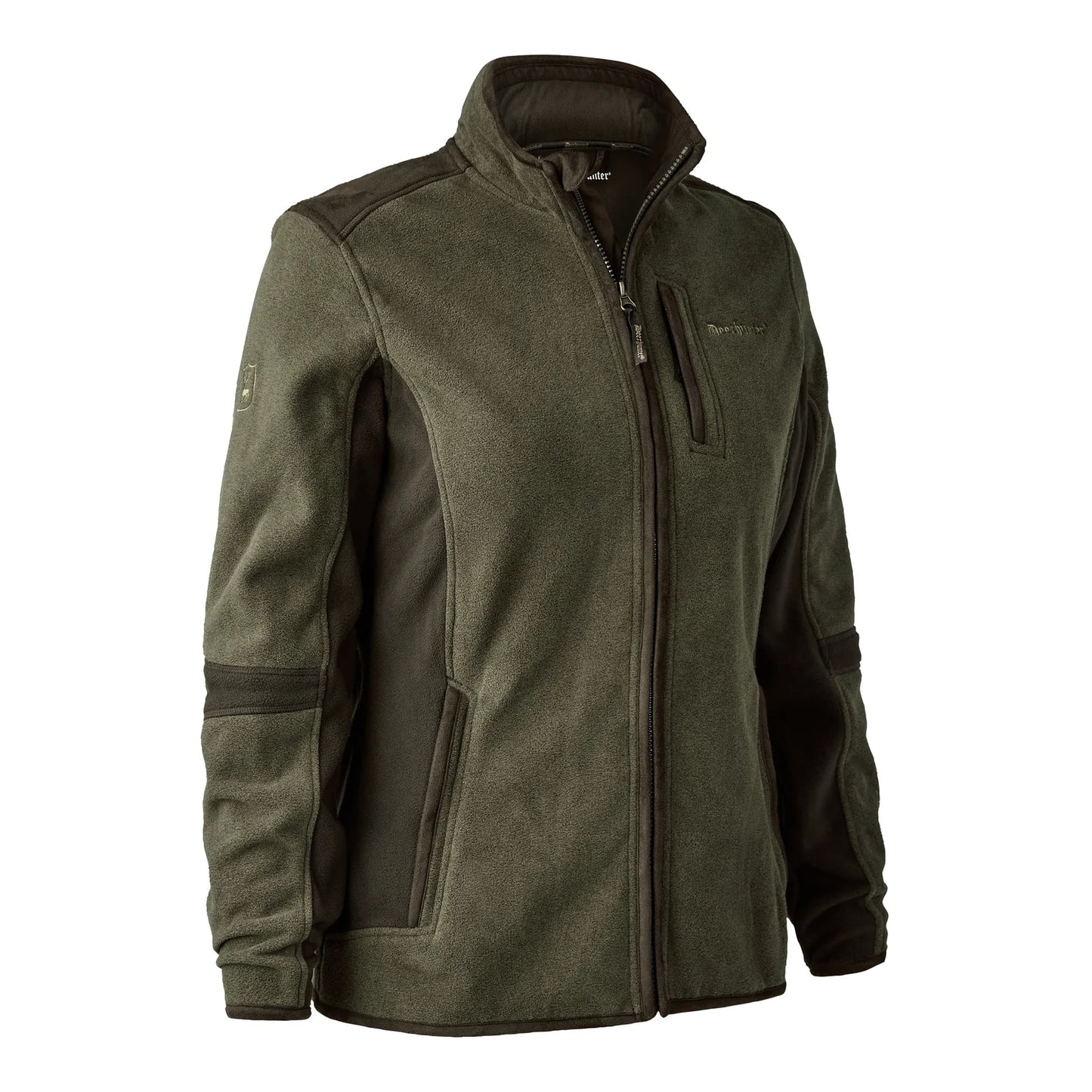 Lady Pam Bonded Fleecejacka - Graphite Green Melange - framifrån
