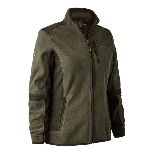 Lady Pam Bonded Fleecejacka - Graphite Green Melange - framifrån