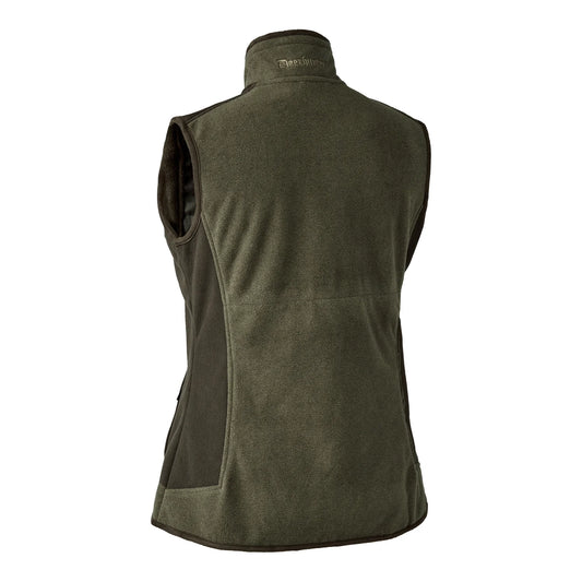 Lady Pam Bonded Fleeceväst - Graphite Green Melange - bakifrån