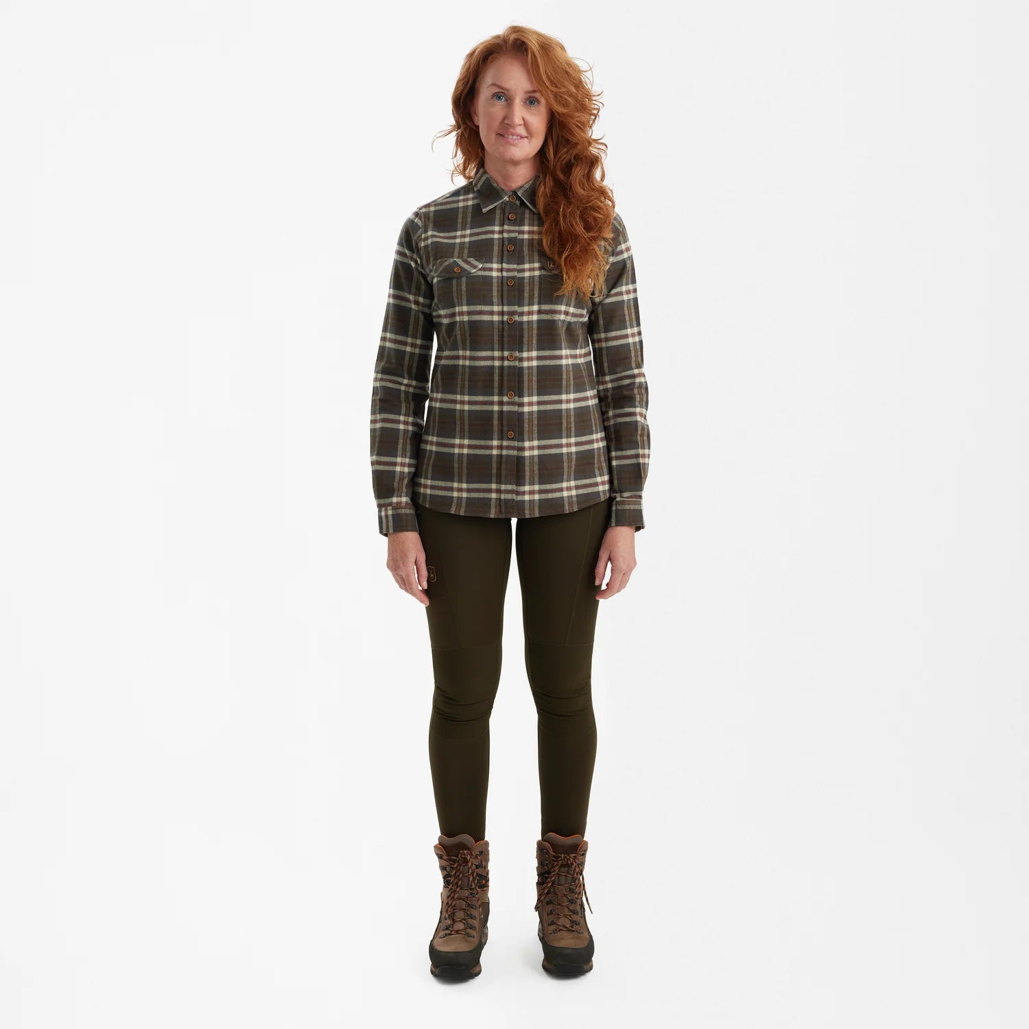 Lady Ruby Skjorta - Yellow check - modell framifrån