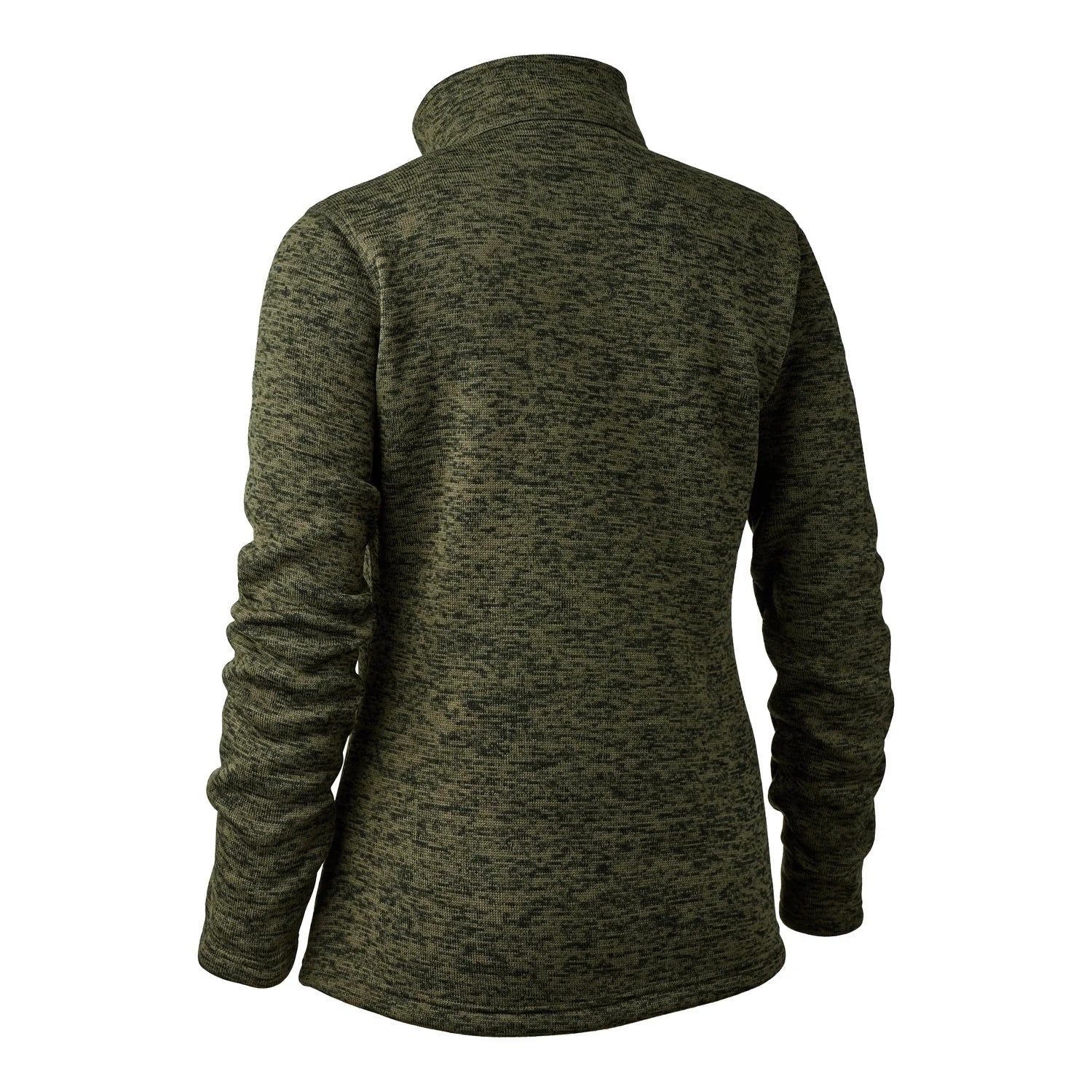 Lady Sarek Stickad Jacka - Olive Night melange - bakifrån