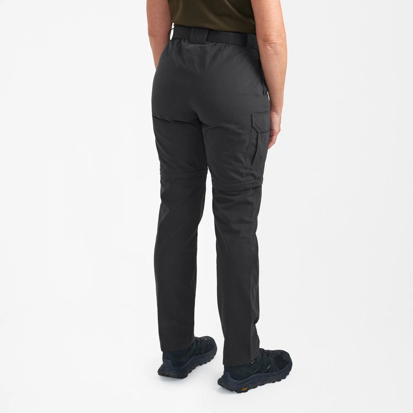 Lady Slogen Zip-Off Byxor - Black Ink - modell bakifrån