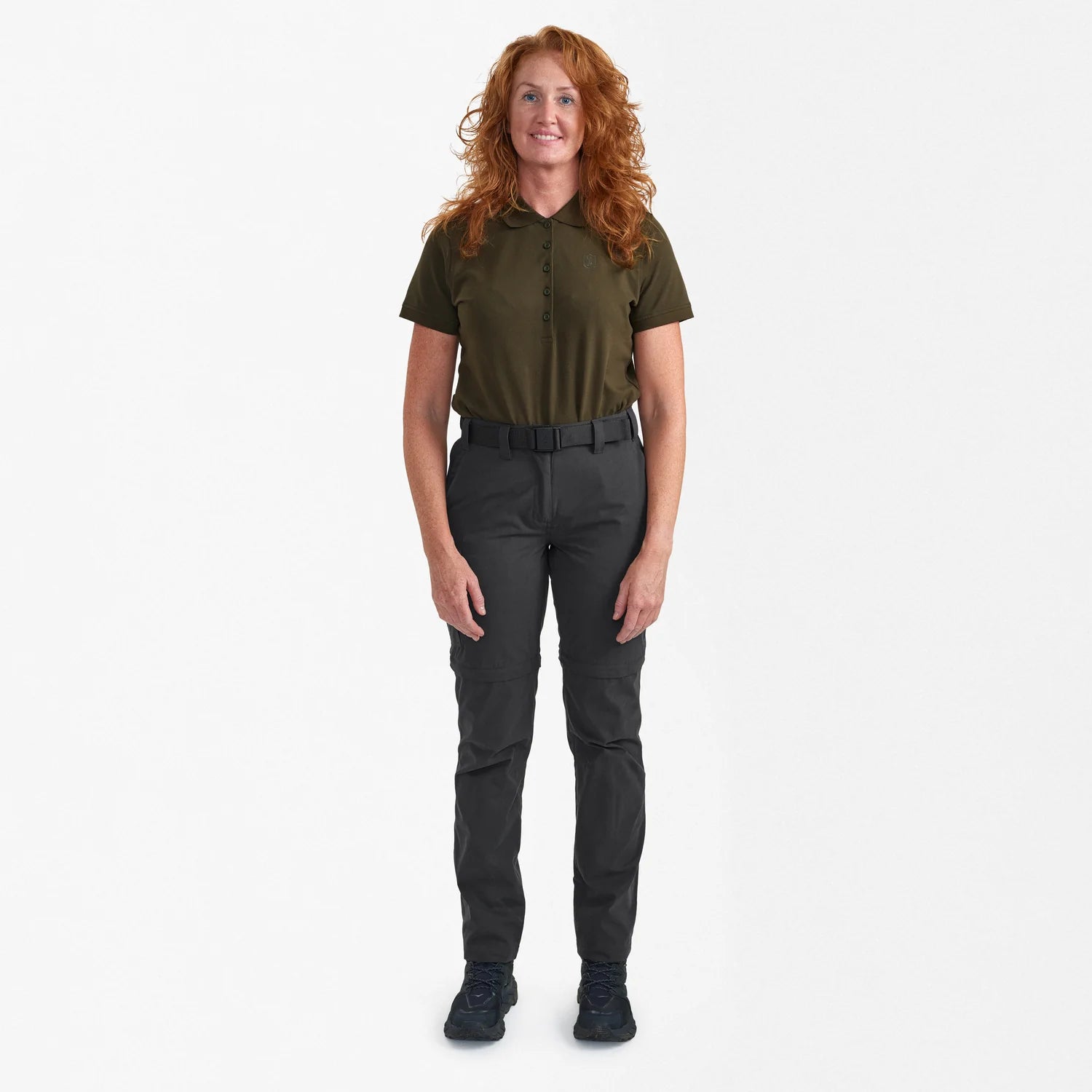 Lady Slogen Zip-Off Byxor - Black Ink - modell framifrån