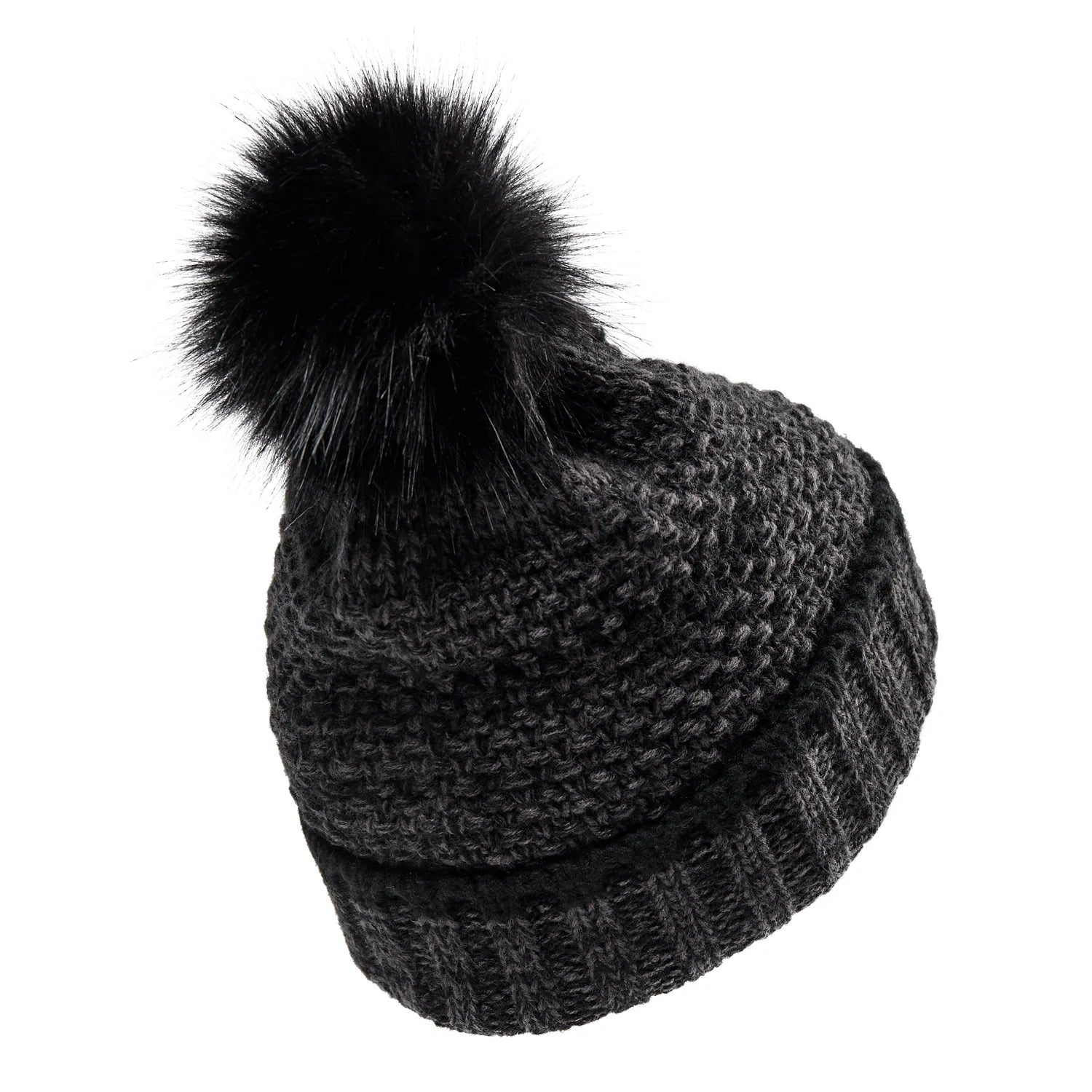 Lady Stickad Mössa - Black - bakifrån
