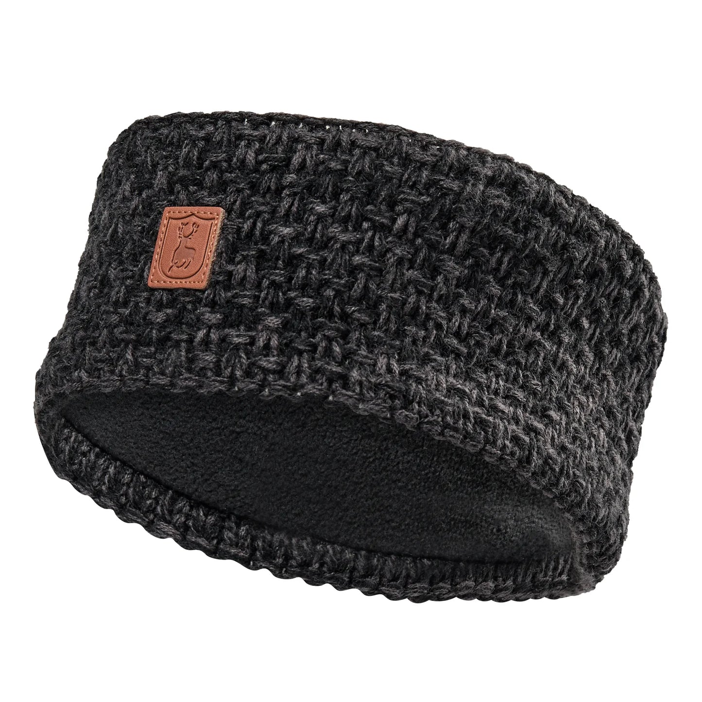 Lady Stickad Pannband - Black - framifrån
