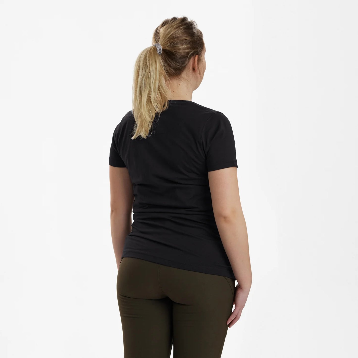 Lady T-shirt med logo - Black - modell bakifrån