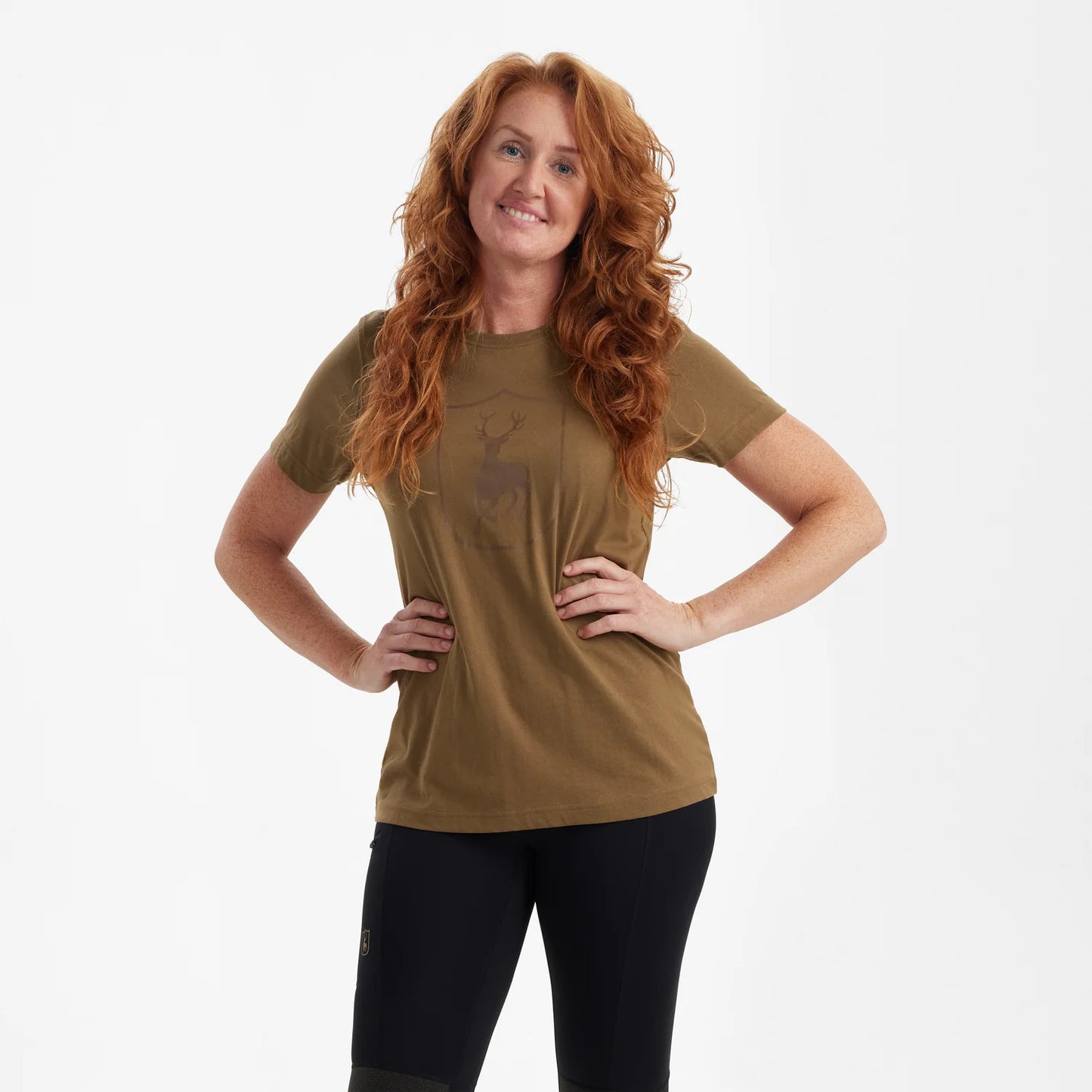 Lady T-shirt med logo - Butternut - modell framifrån