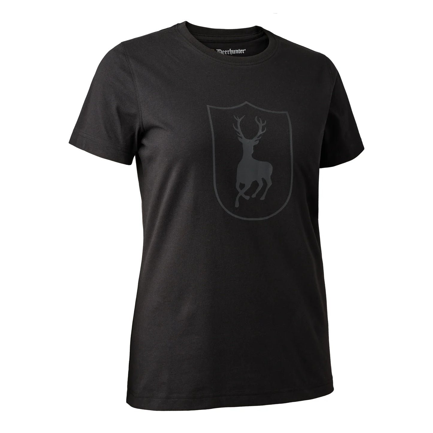 Lady T-shirt med logo - Black - framifrån
