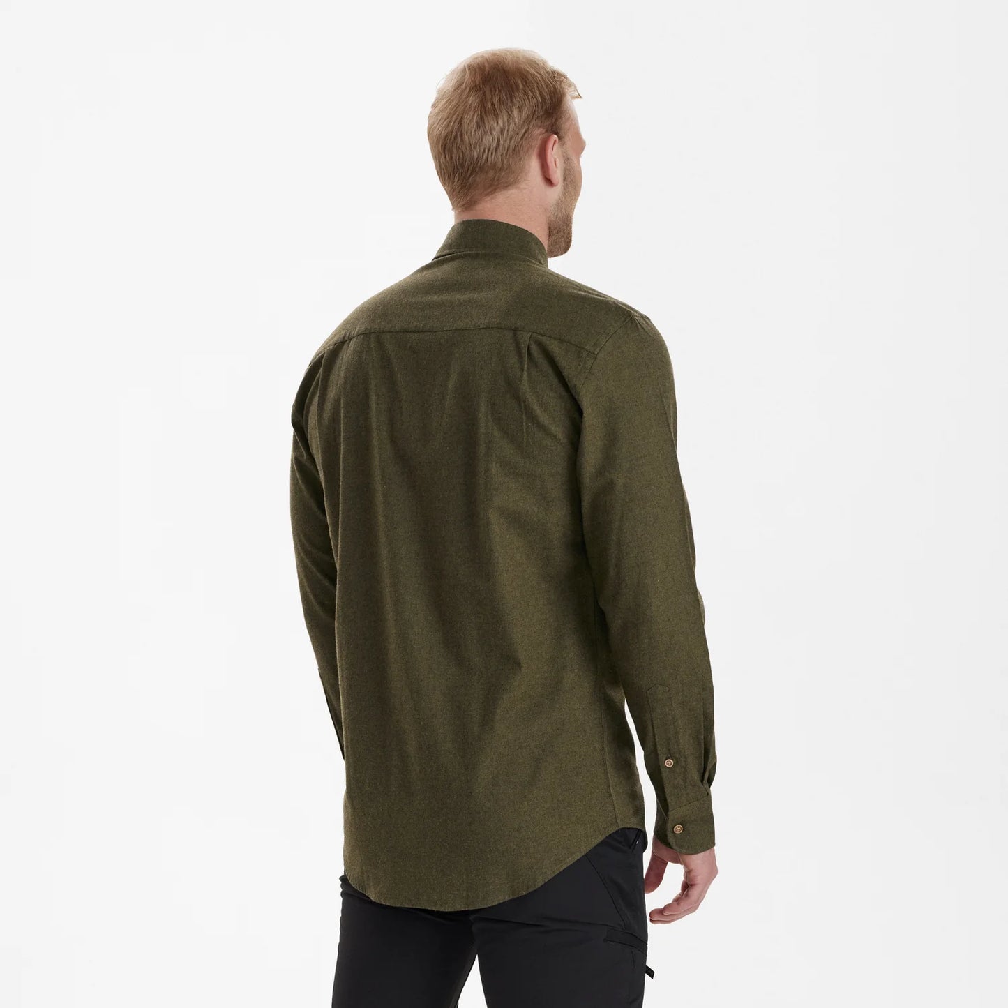 Liam skjorta - Tarmac Green - modell bakifrån