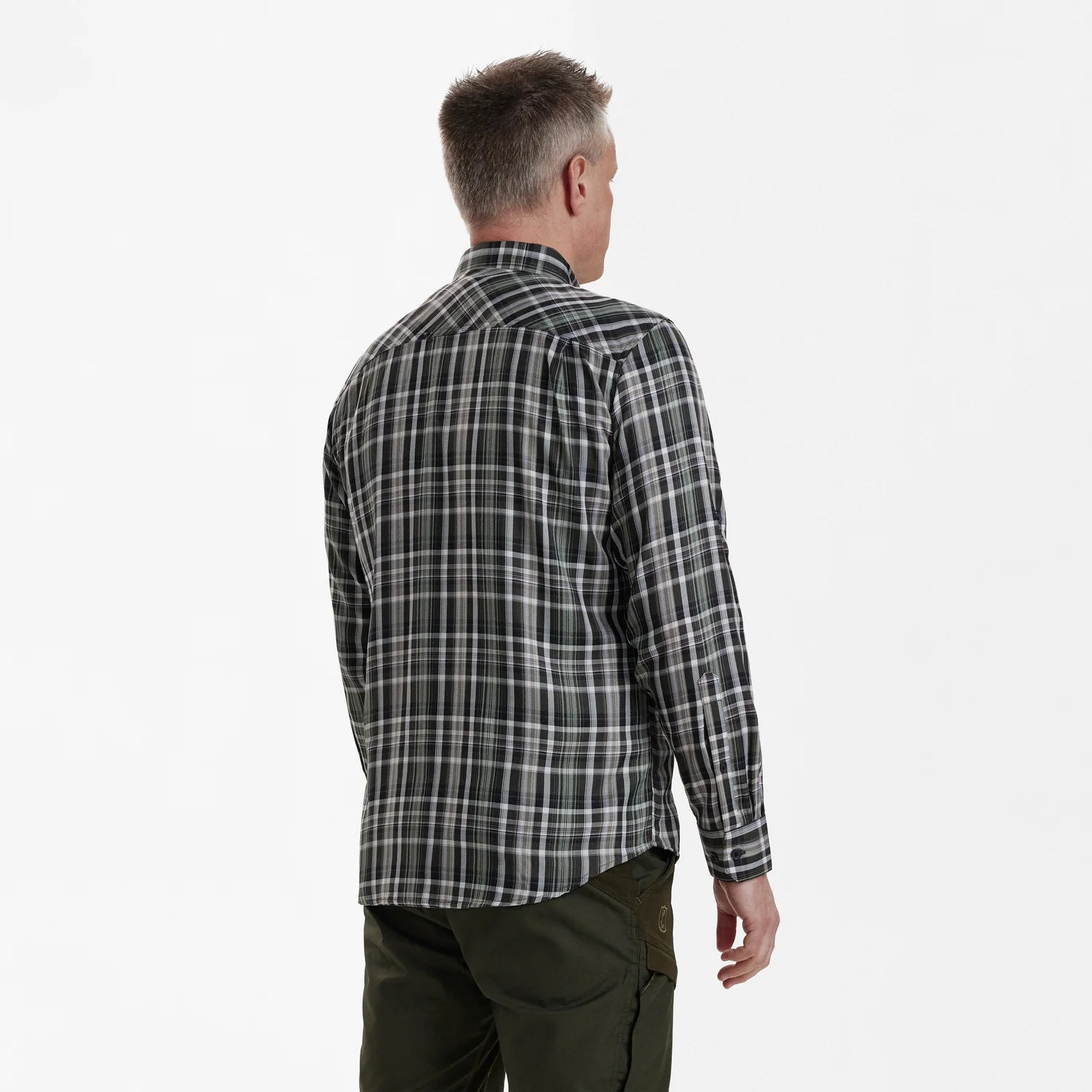 Mateo Skjorta - Green Check - modell bakifrån