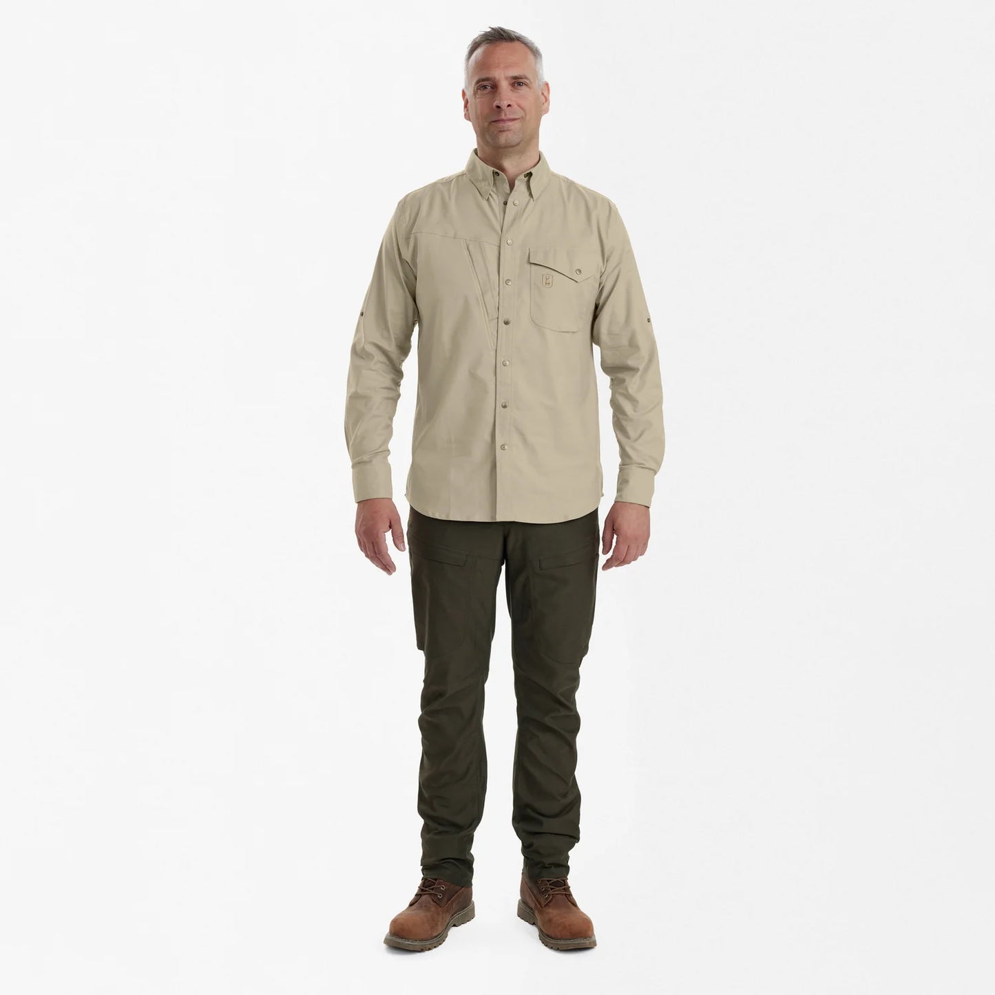 Matobo Skjorta - Beige - modell framifrån