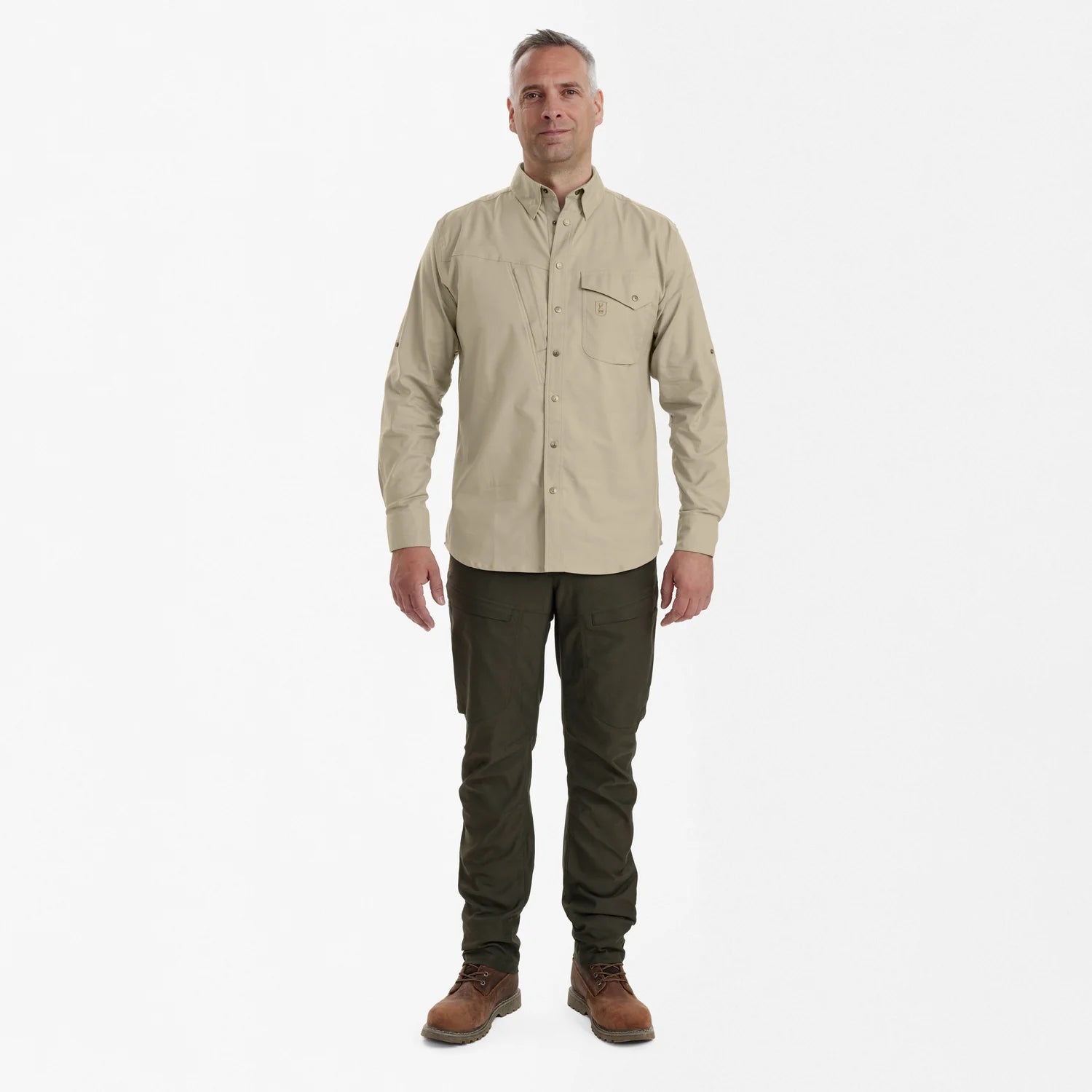 Matobo Skjorta - Beige - modell framifrån