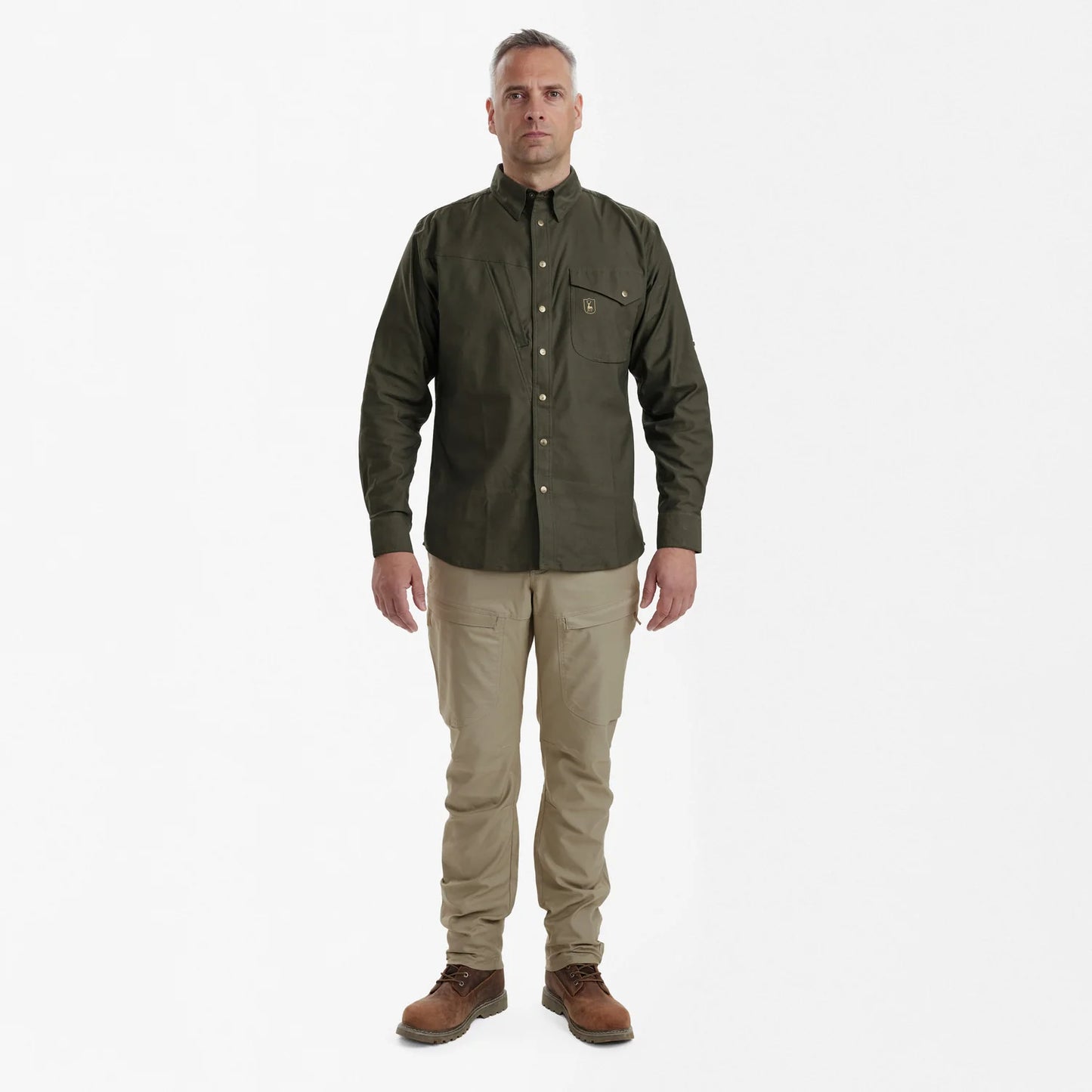 Matobo Skjorta - Forest Green - modell framifrån