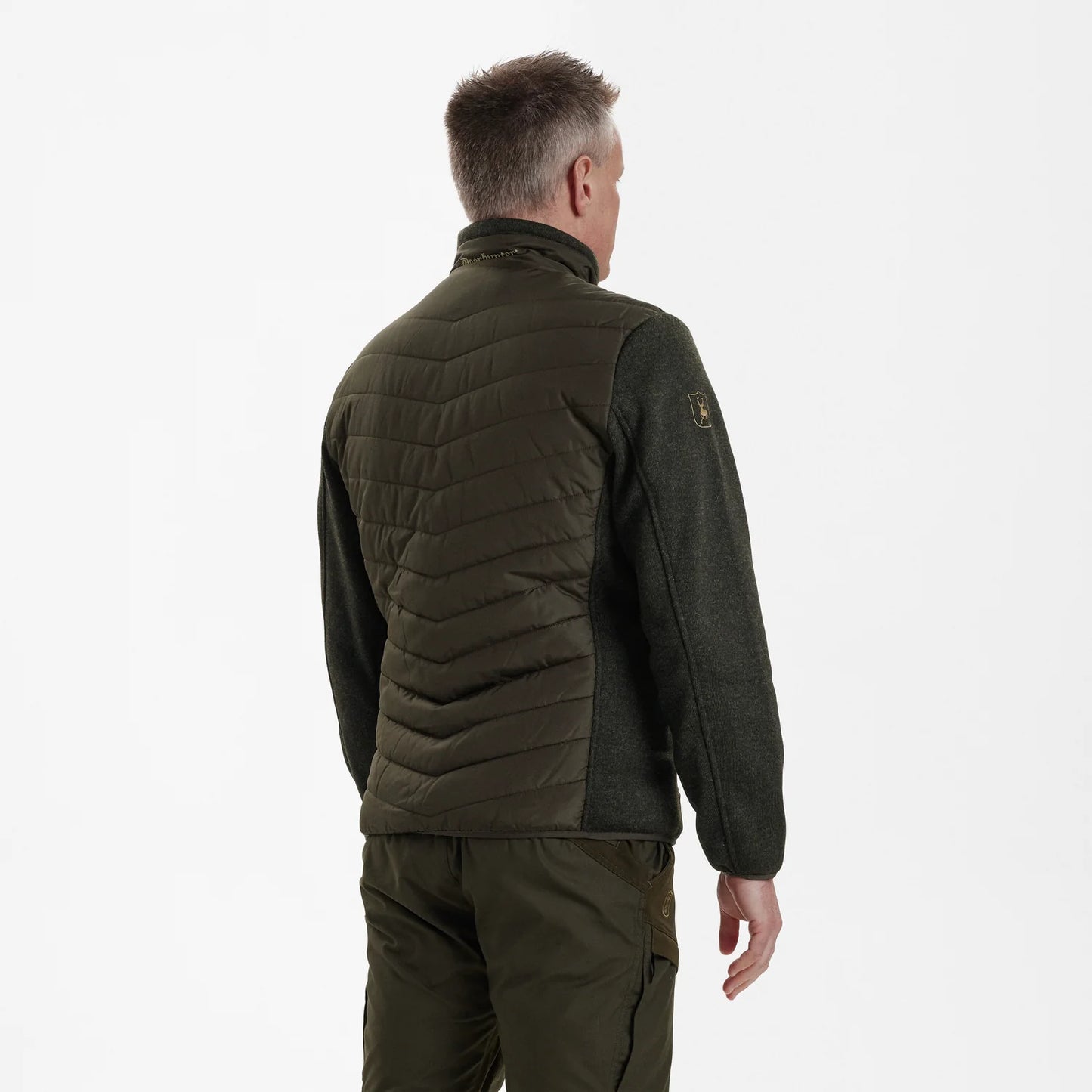 Moor Vadderad Jacka med stickning - Timber - modell bakifrån