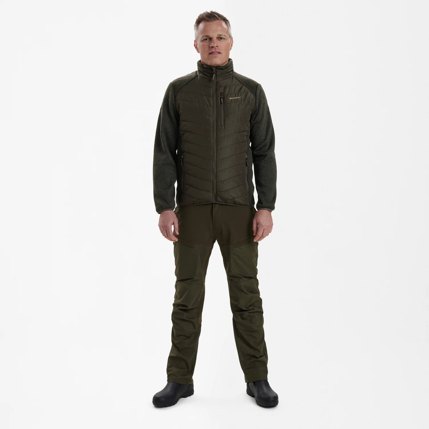 Moor Vadderad Jacka med stickning - Timber - modell framifrån