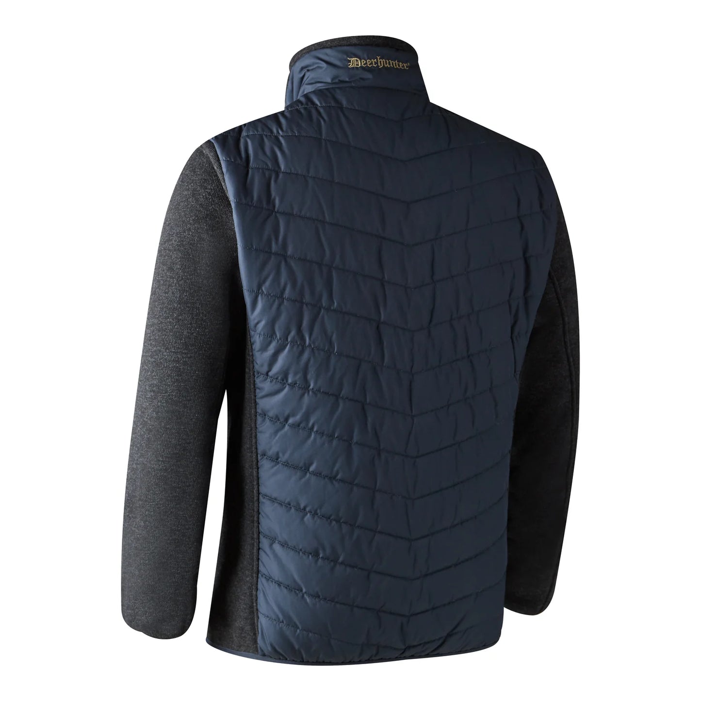 Moor Vadderad Jacka med stickning - Dark Blue - bakifrån