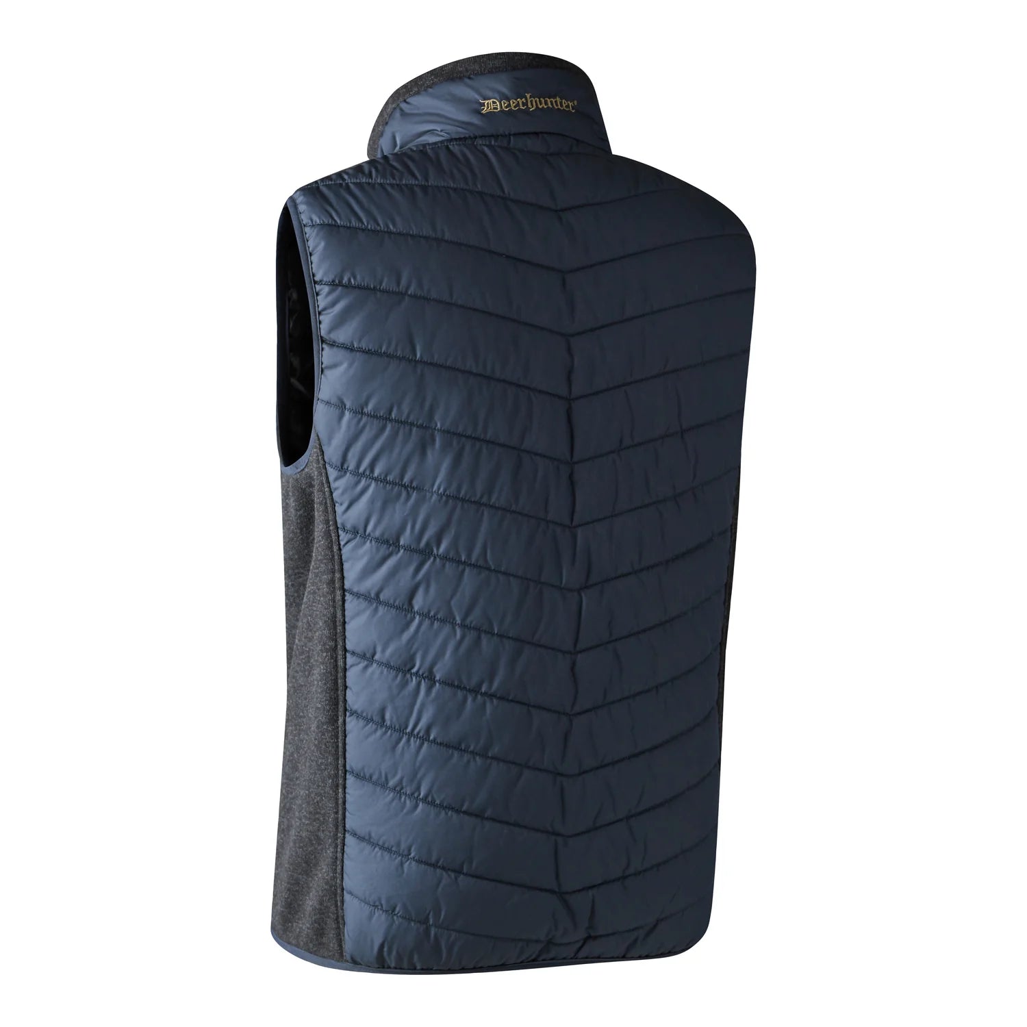 Moor Vadderad Väst med stickning - Dark Blue - bakifrån