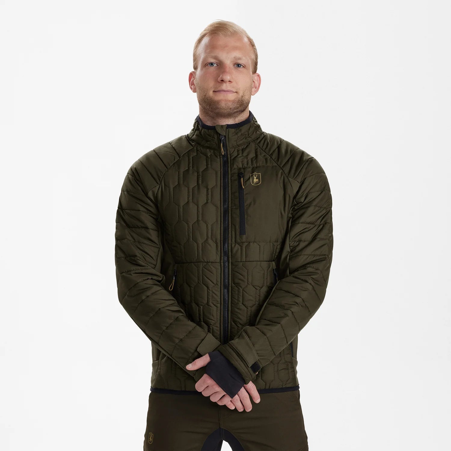 Mossdale Quiltjacka - Forest Green - modell framifrån